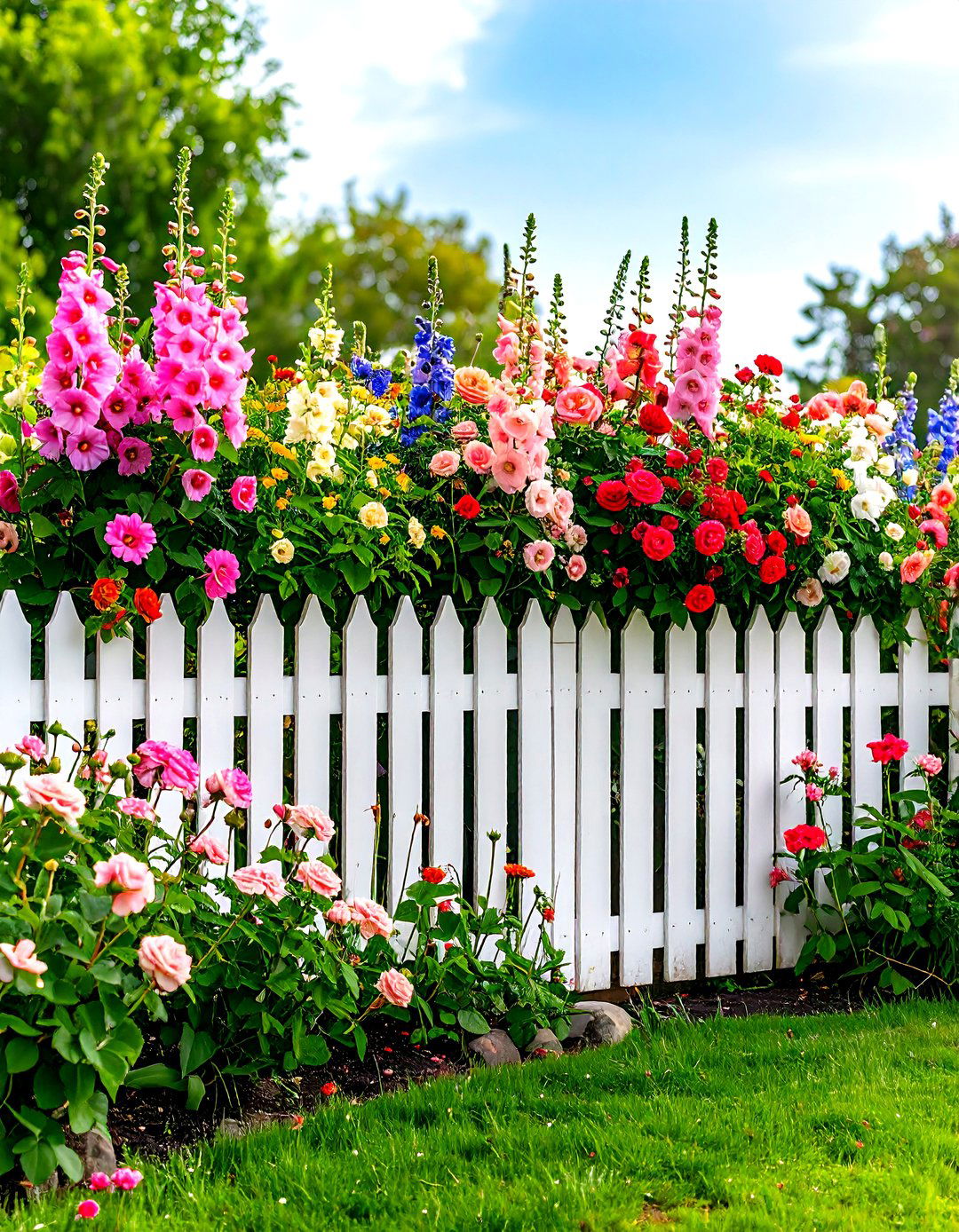 The English Cottage Picket Fence Garden - 30 fence garden ideas