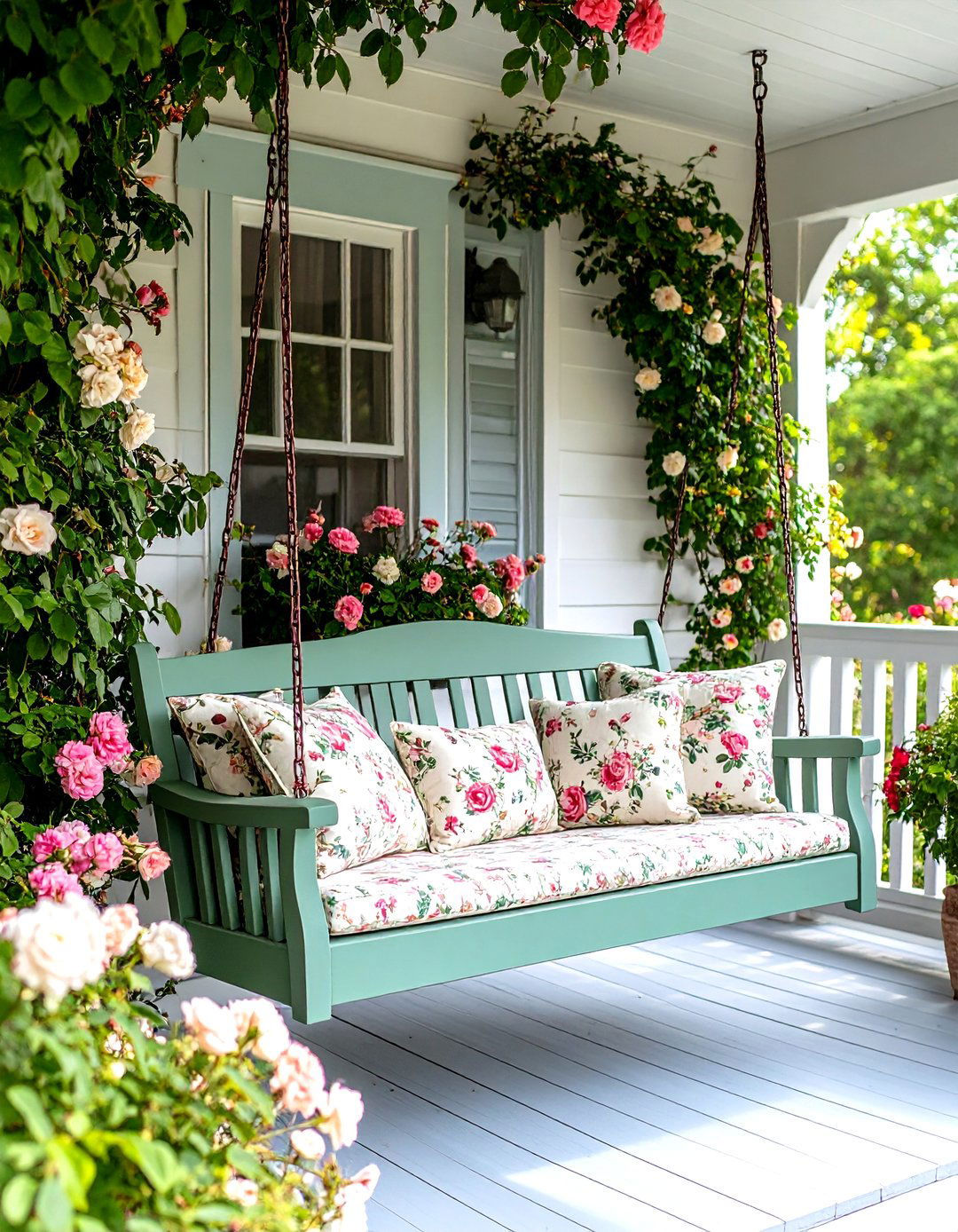 The English Cottage Porch Swing - 30 front porch swing ideas