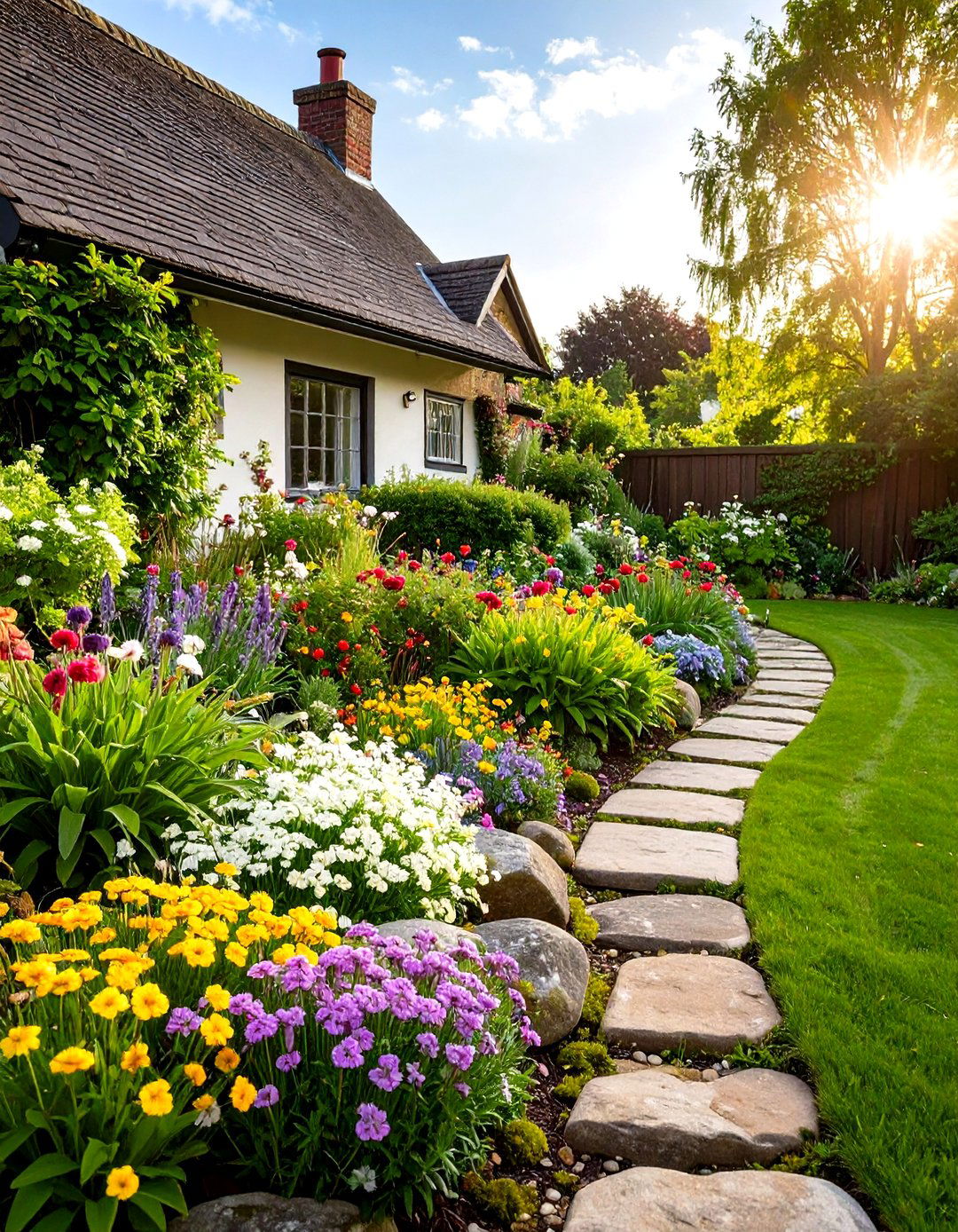 The English Cottage Rockery - 30 front yard landscaping ideas with rocks no grass