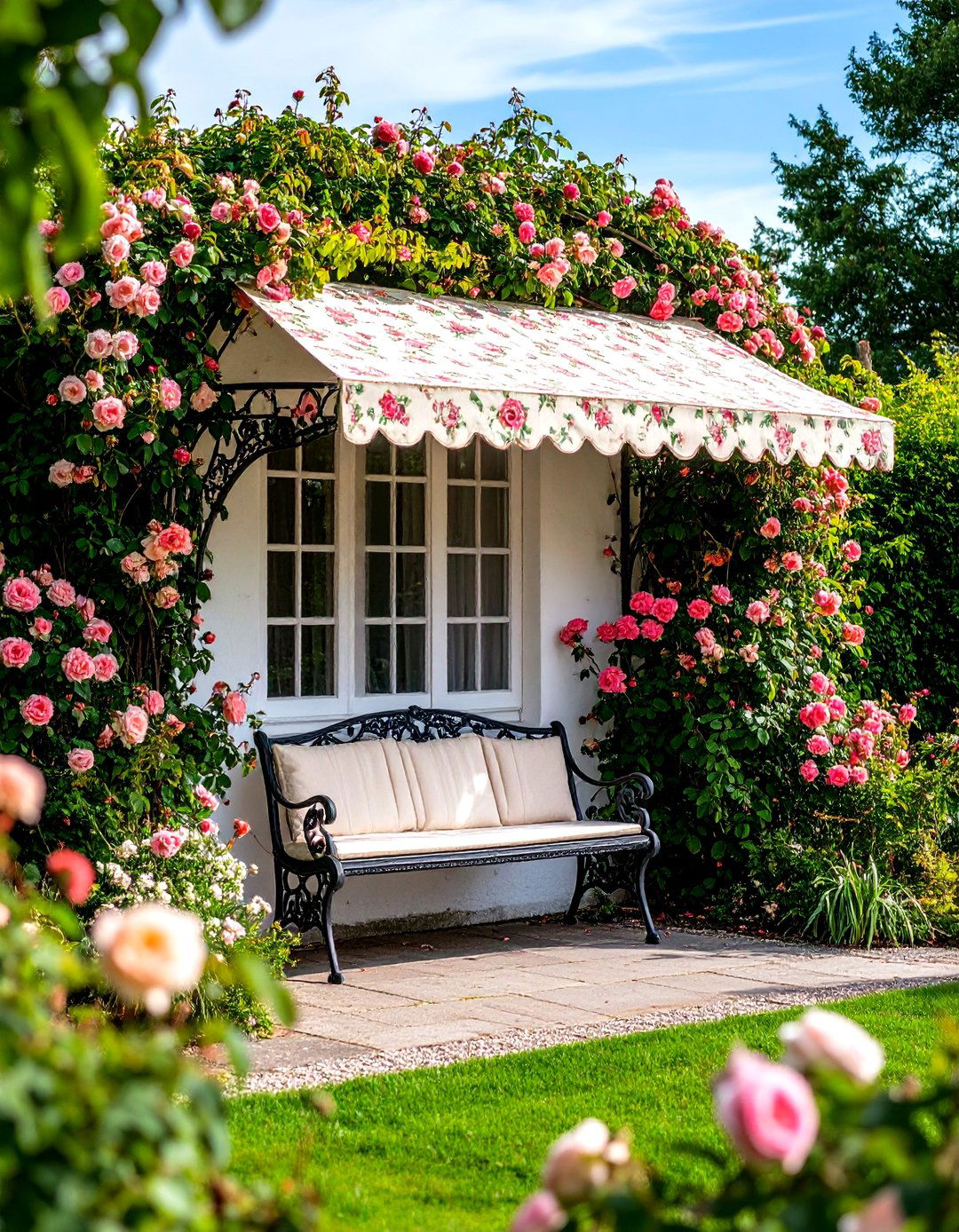The English Garden Awning Nook - 30 backyard awning ideas
