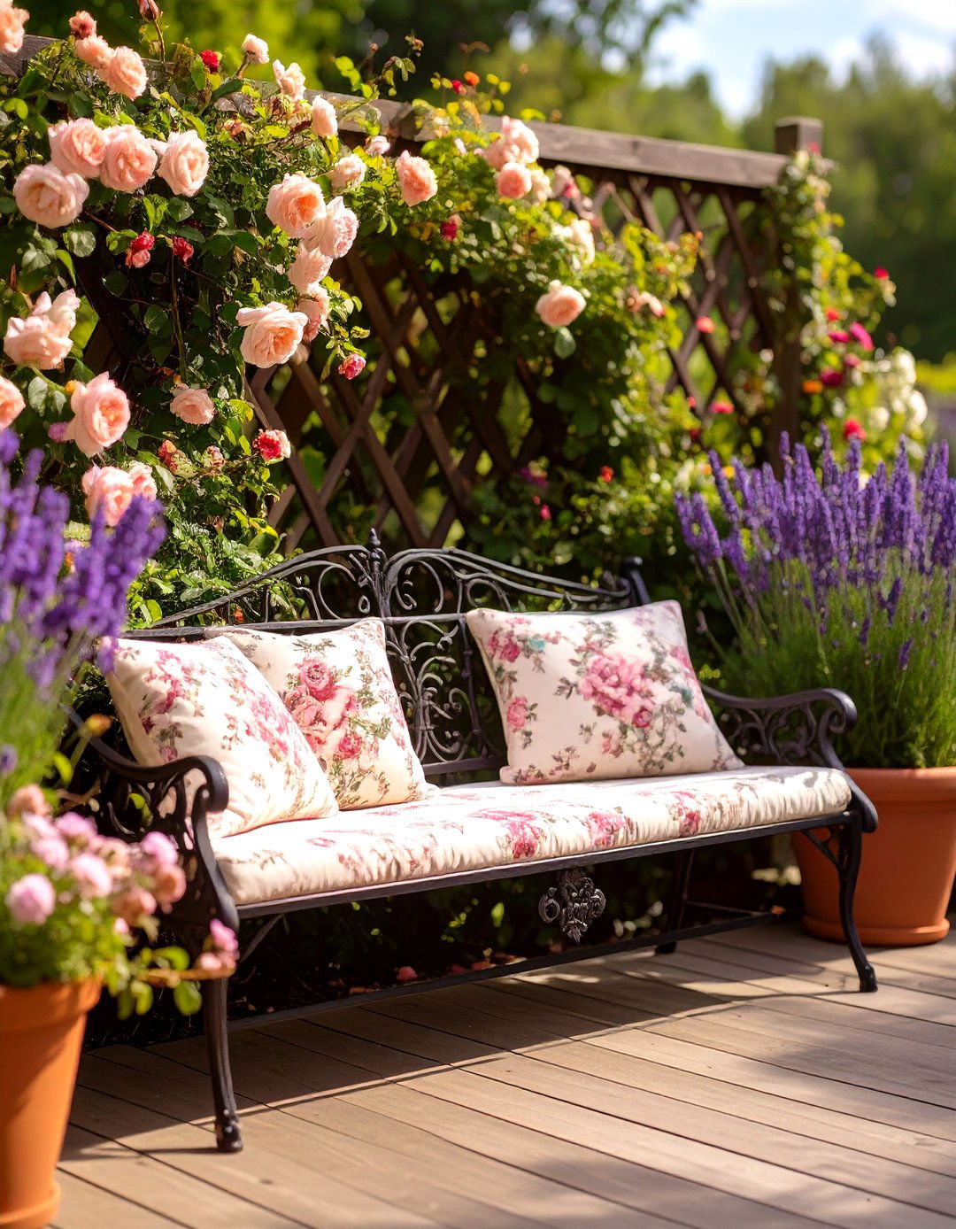 The English Garden Deck - 30 cozy small deck decorating ideas