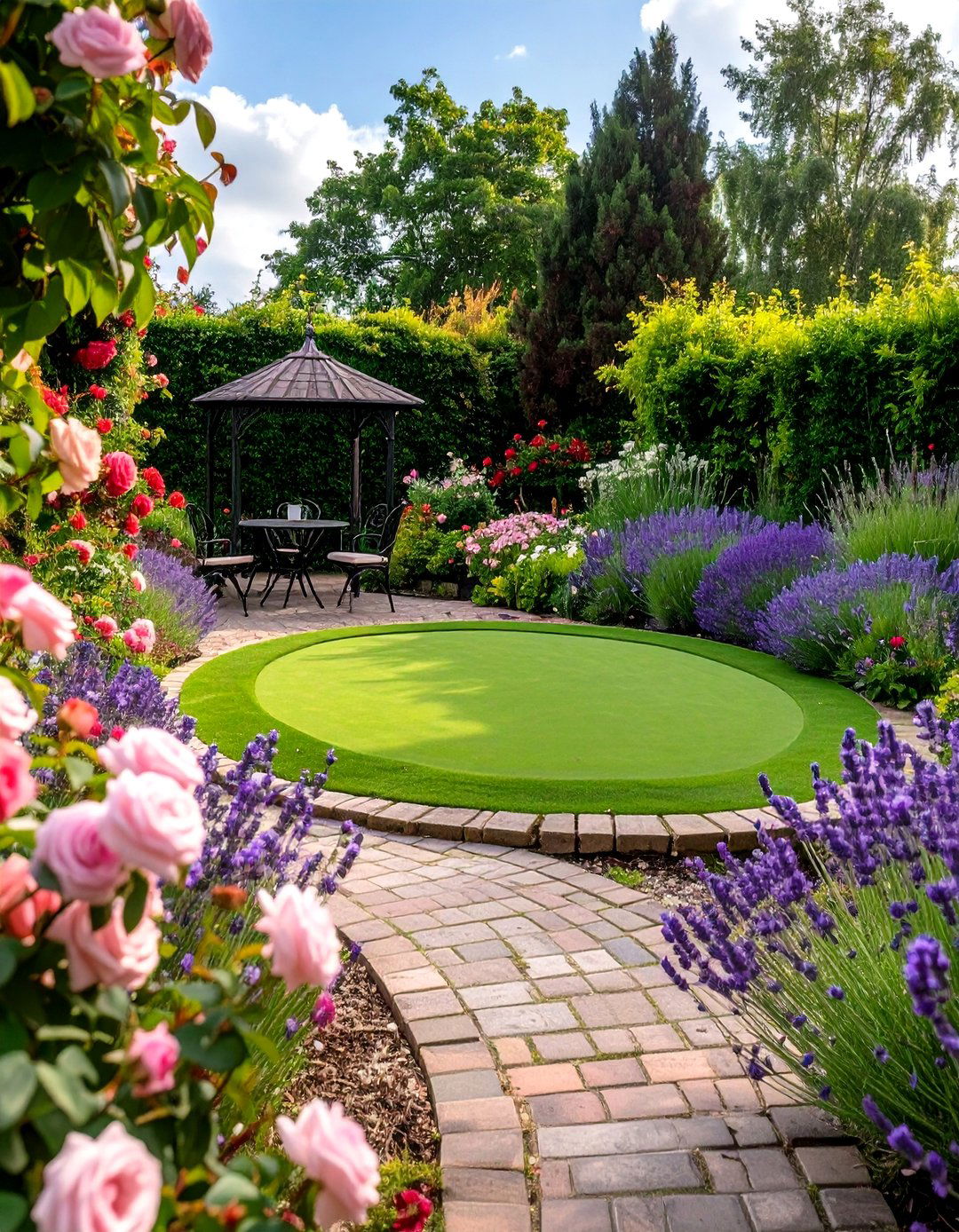 The English Garden Putting Green - 30 backyard putting green ideas