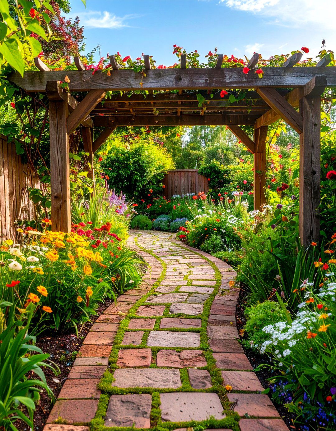 The English Garden Style Walkway - 30 backyard hardscape ideas