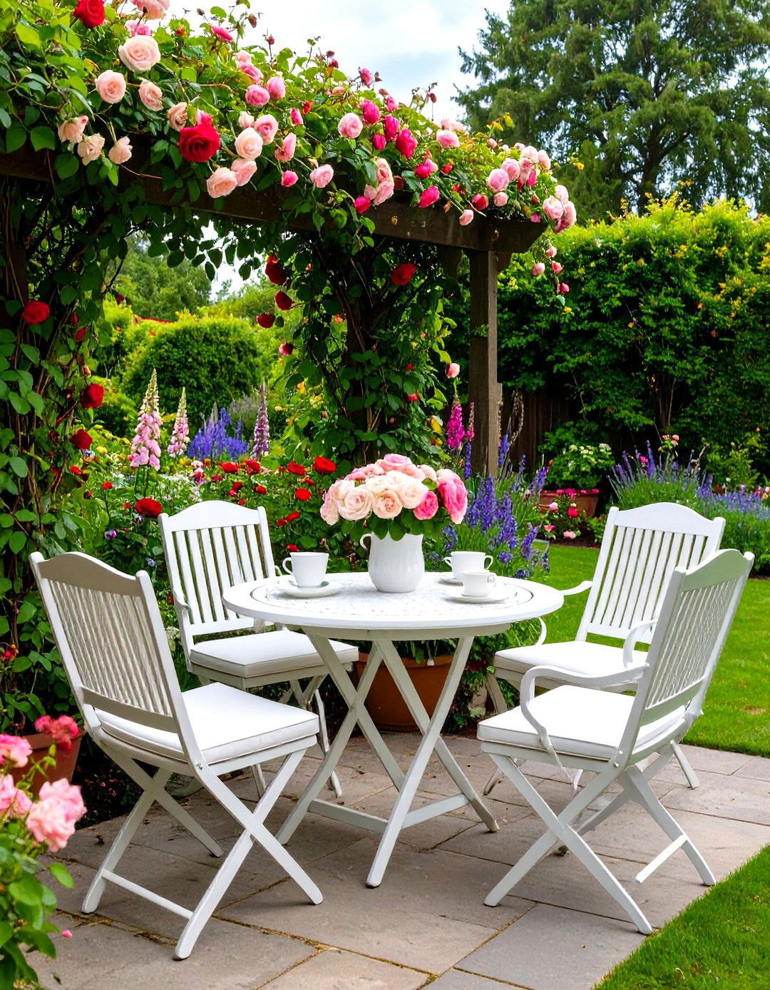 The English Tea Garden Corner - 30 diy backyard ideas