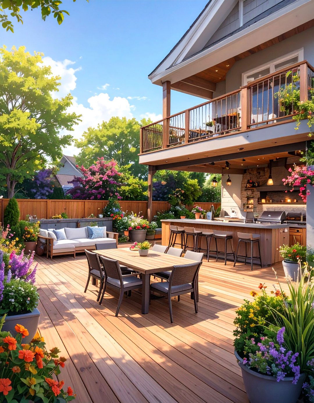 30 Best Backyard 2 Level Deck Designs for More Space - We Love Home Blog
