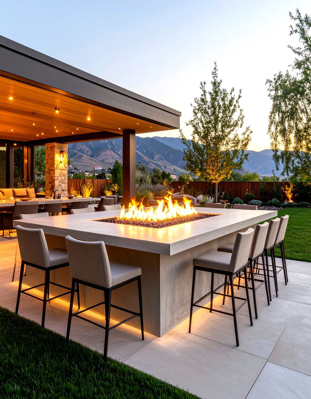 The Entertainers Fire Pit Bar - 30 fire pit backyard ideas