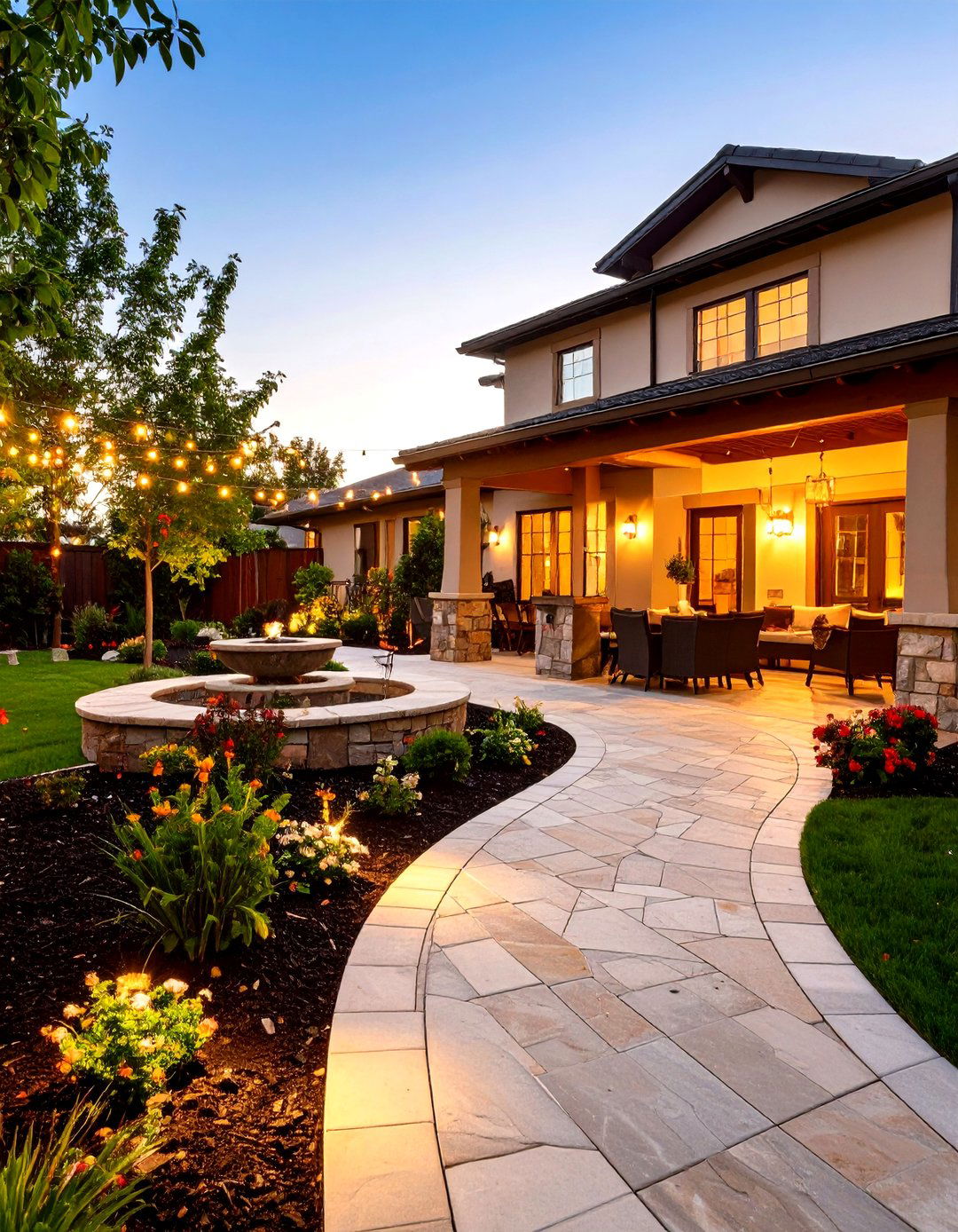 The Entertainers Half Circle Driveway - 30 front yard half circle driveway designs