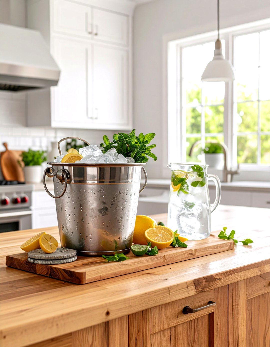The Entertainers Kitchen Island Counter - 30 kitchen counter decor ideas