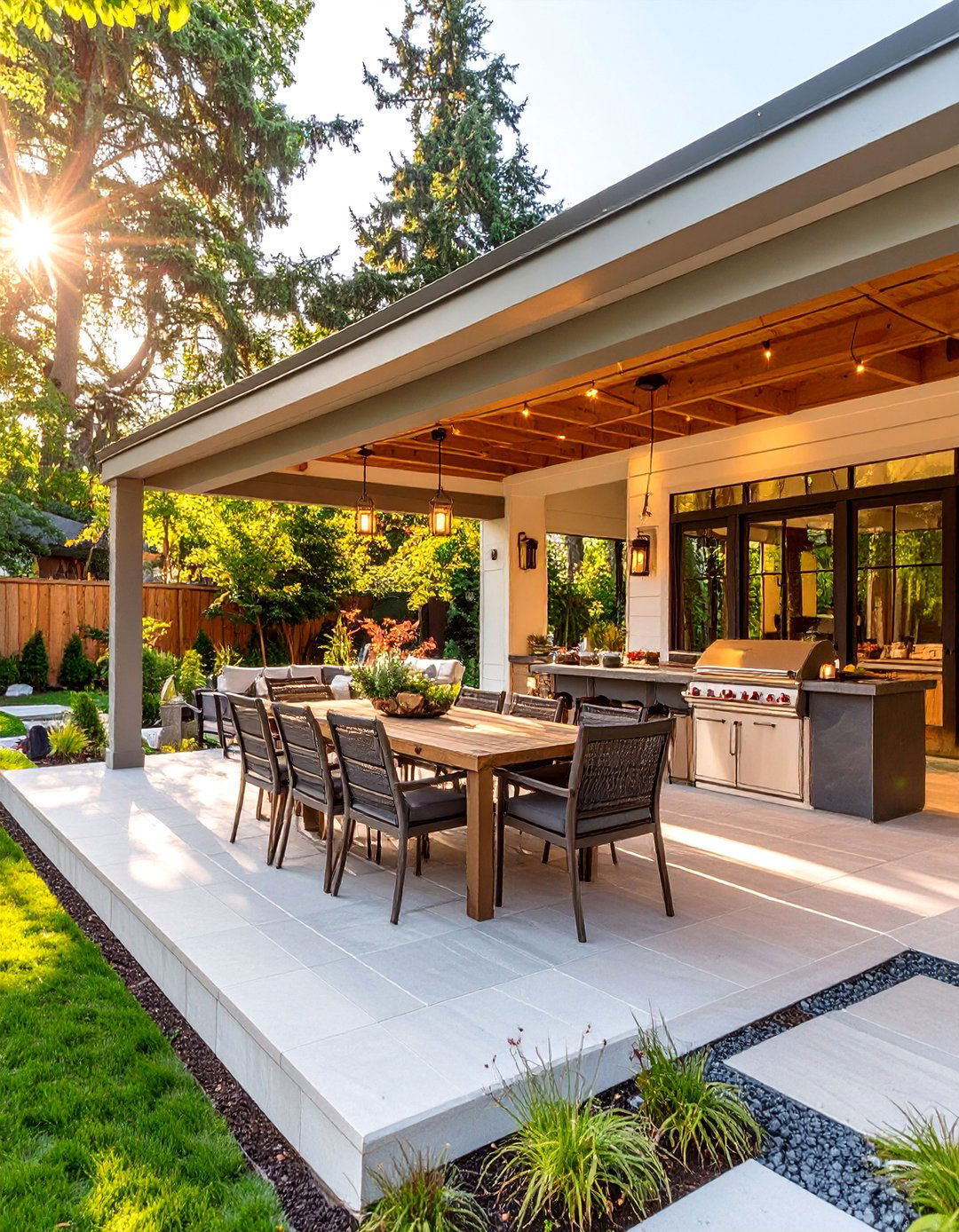 The Entertainers Porch with an Outdoor Kitchen - 30 backyard porch ideas