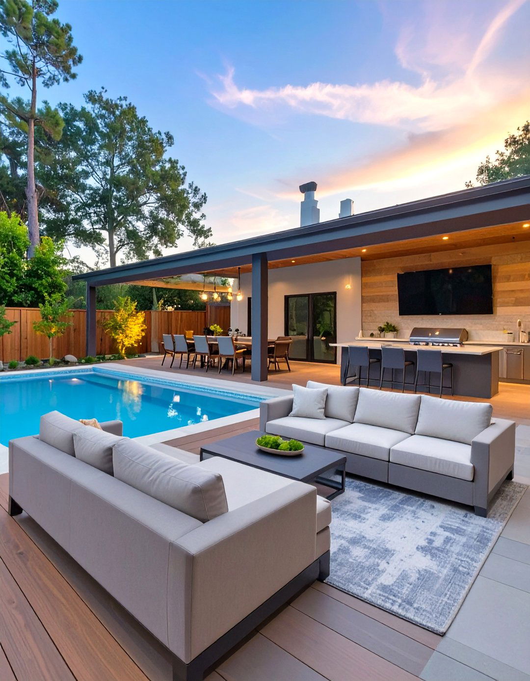 The Entertainment Hub Deck - 30 backyard swim spa deck ideas