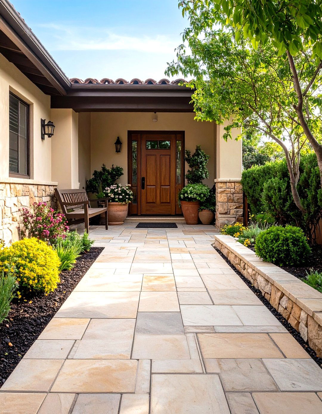 The Entry Courtyard Patio - 30 flagstone patio ideas