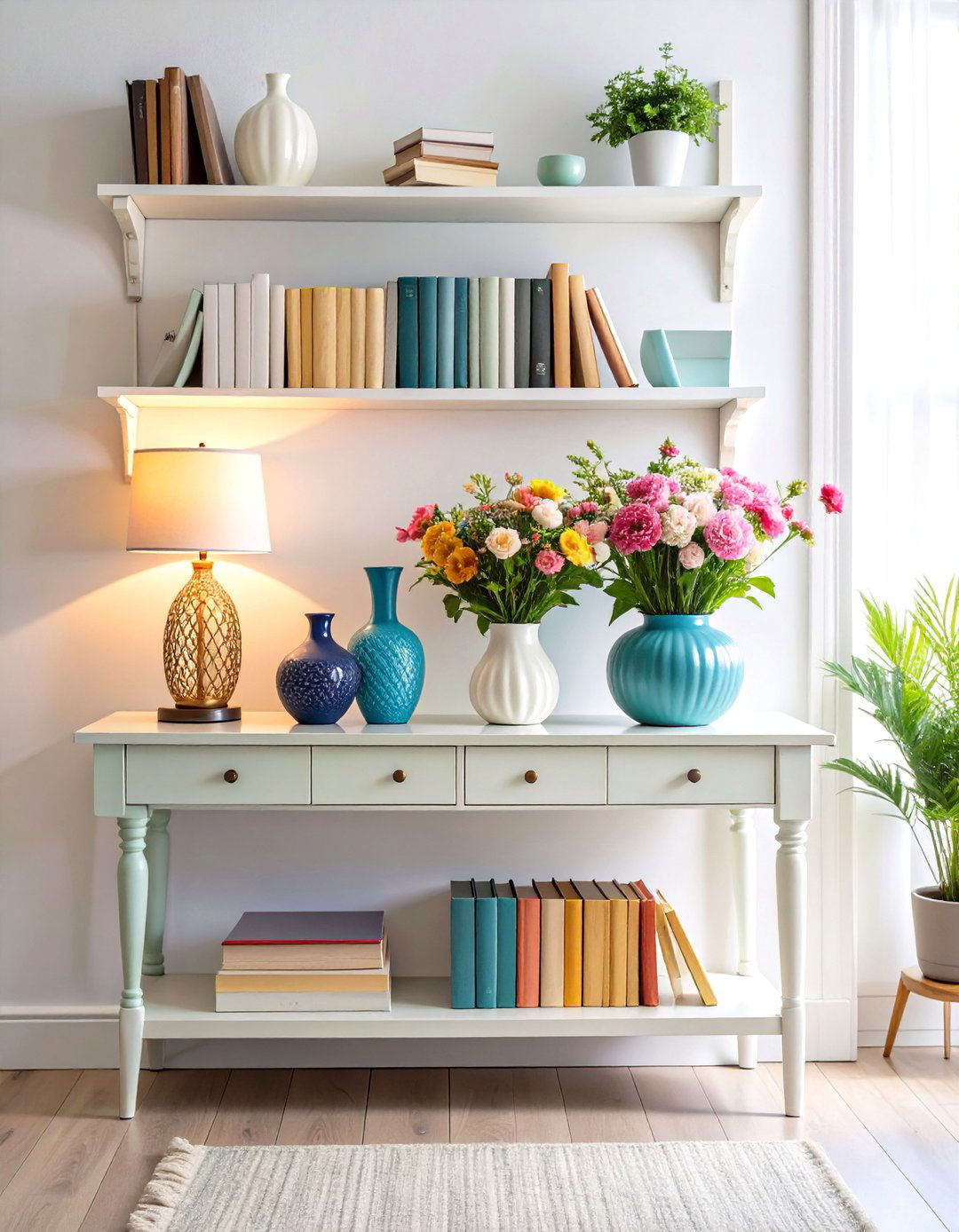 The Entryway Library Nook - 30 entryway console table decor ideas