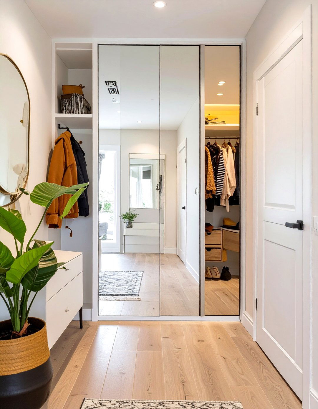 The Entryway Mirror as a Wardrobe Door - 30 modern entryway mirror ideas