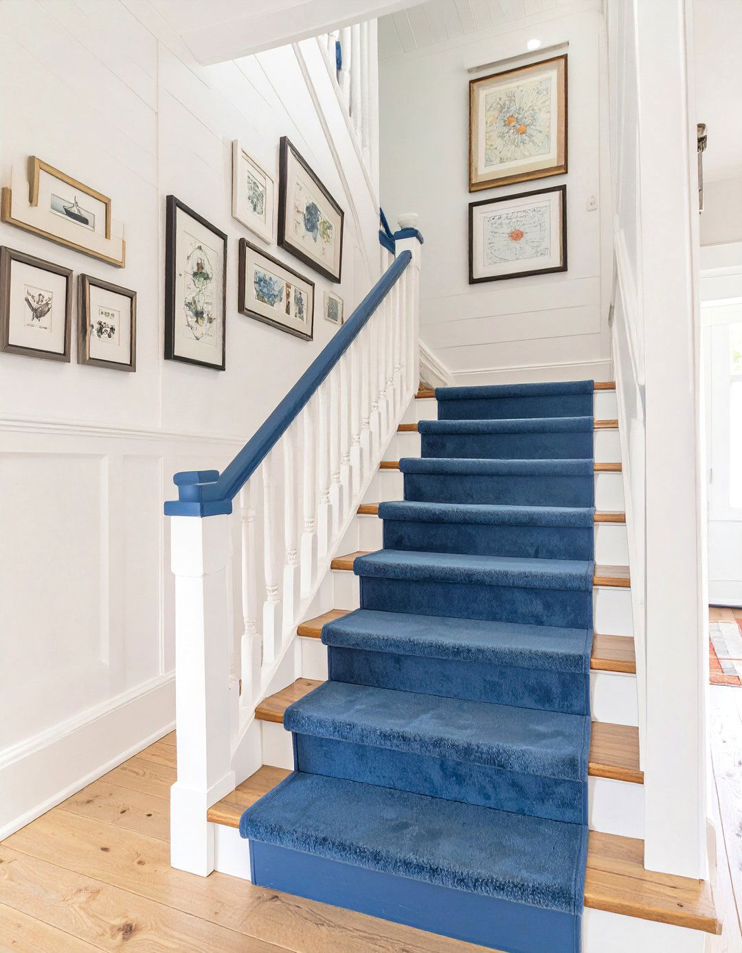 The Entryway with a Painted Stair Runner - 30 cape cod interior design ideas