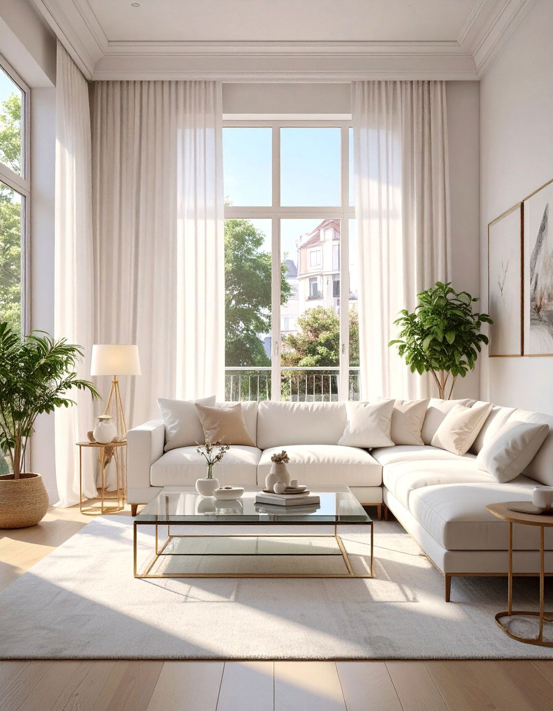 The Ethereal Sheer Curtained Living Room - 30 extra small apartment living room ideas