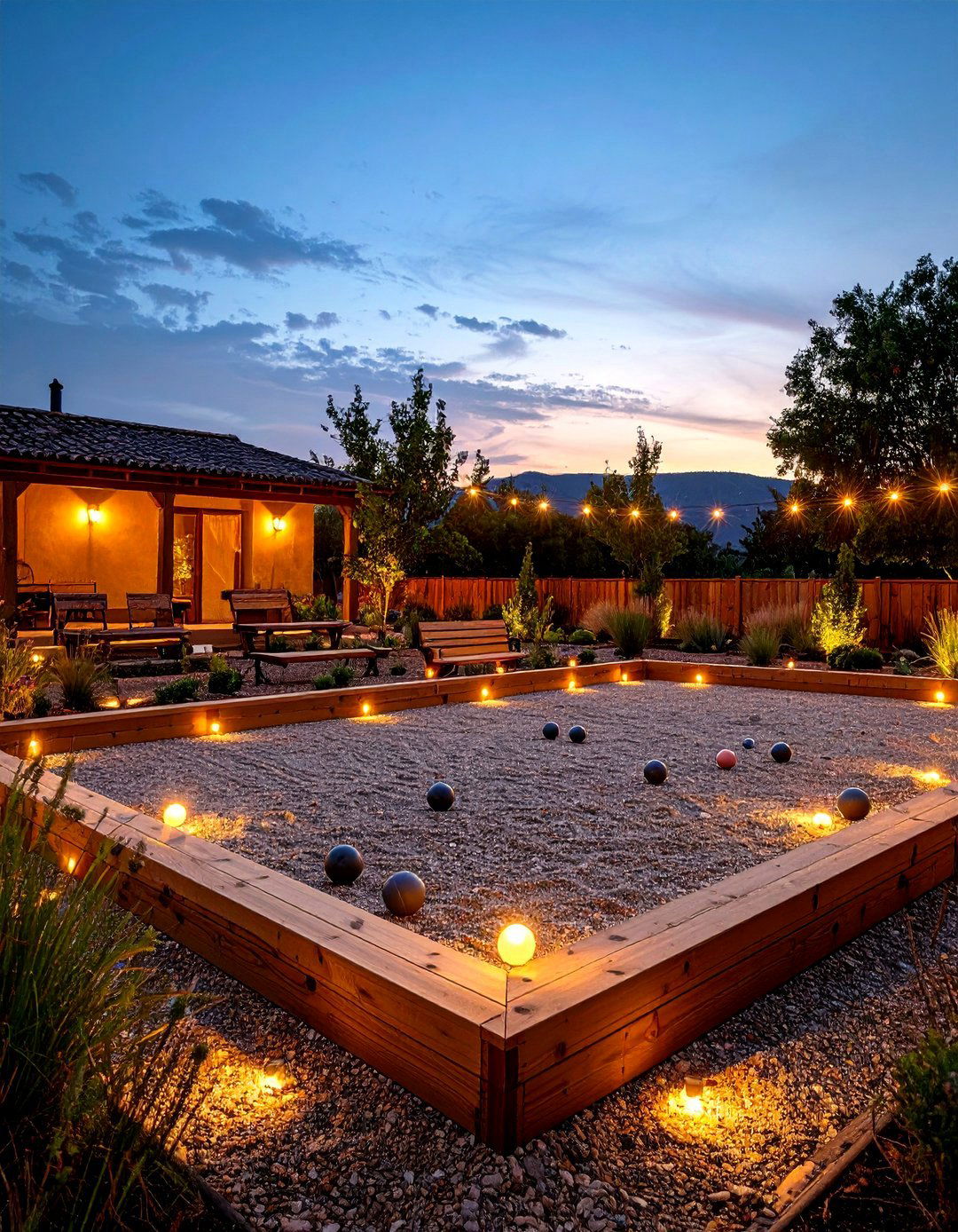 The Evening Bocce Ball Court - 30 farmhouse landscaping ideas