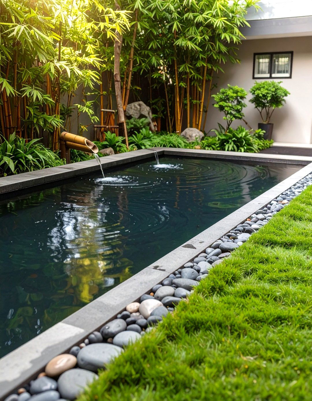 The Evergreen Zen Garden Pool Landscape - 30 low maintenance pool landscape design ideas