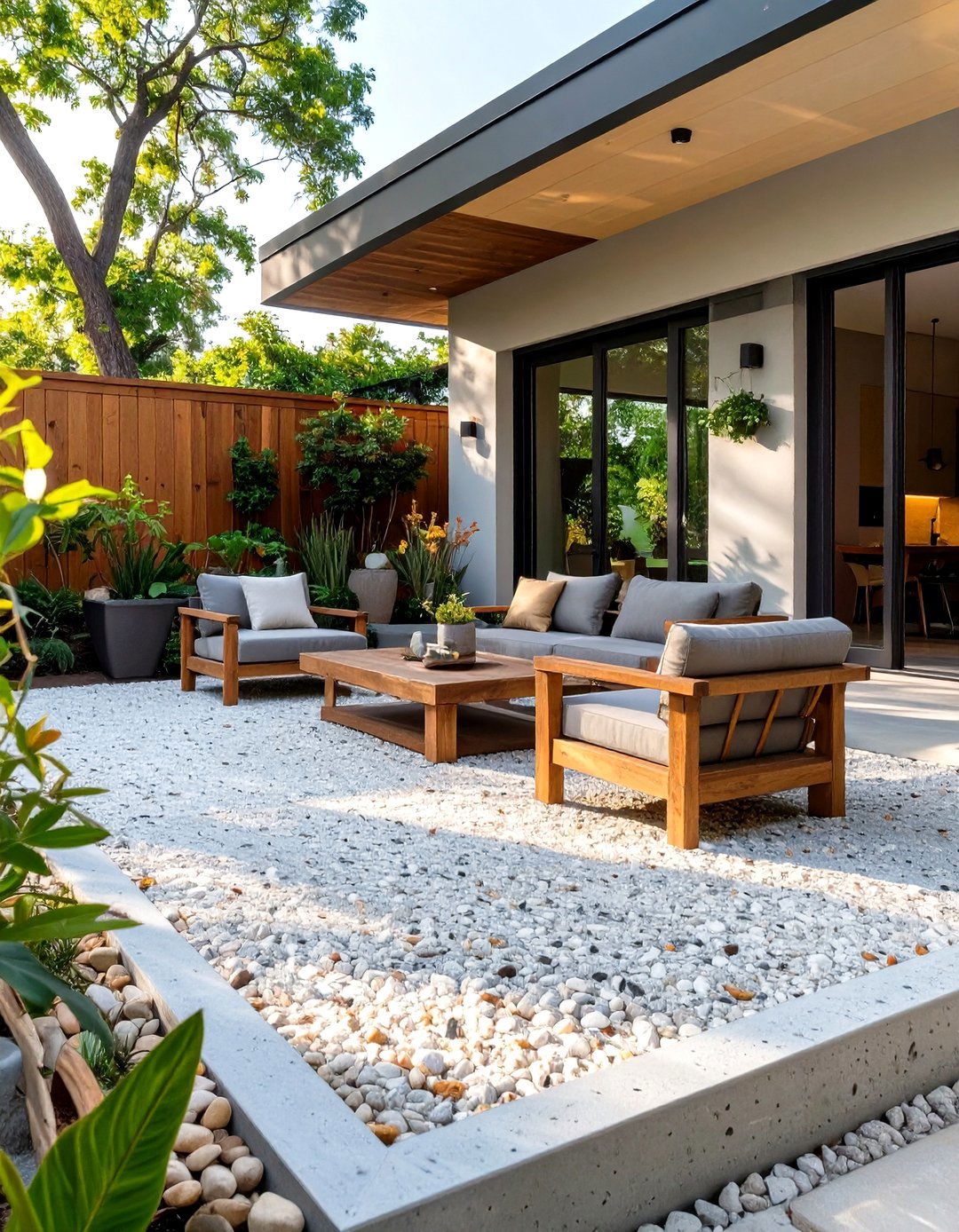 The Exposed Aggregate Concrete Patio - 30 modern concrete patio ideas