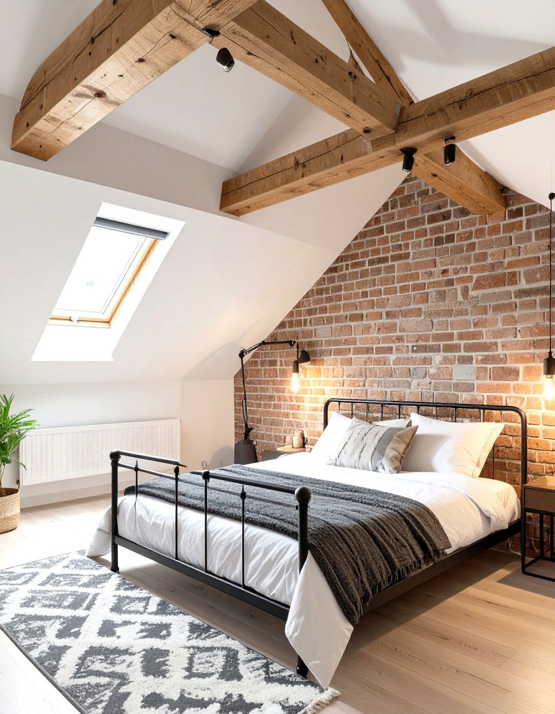 The Exposed Beam Industrial Bedroom - 30 low sloped ceiling bedroom ideas