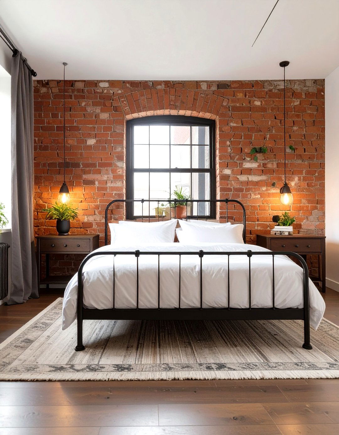 The Exposed Brick Accent Bedroom - 30 masculine bedroom ideas