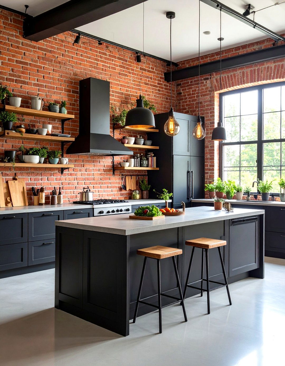 The Exposed Brick Boho Kitchen - 30 earthy boho kitchen ideas