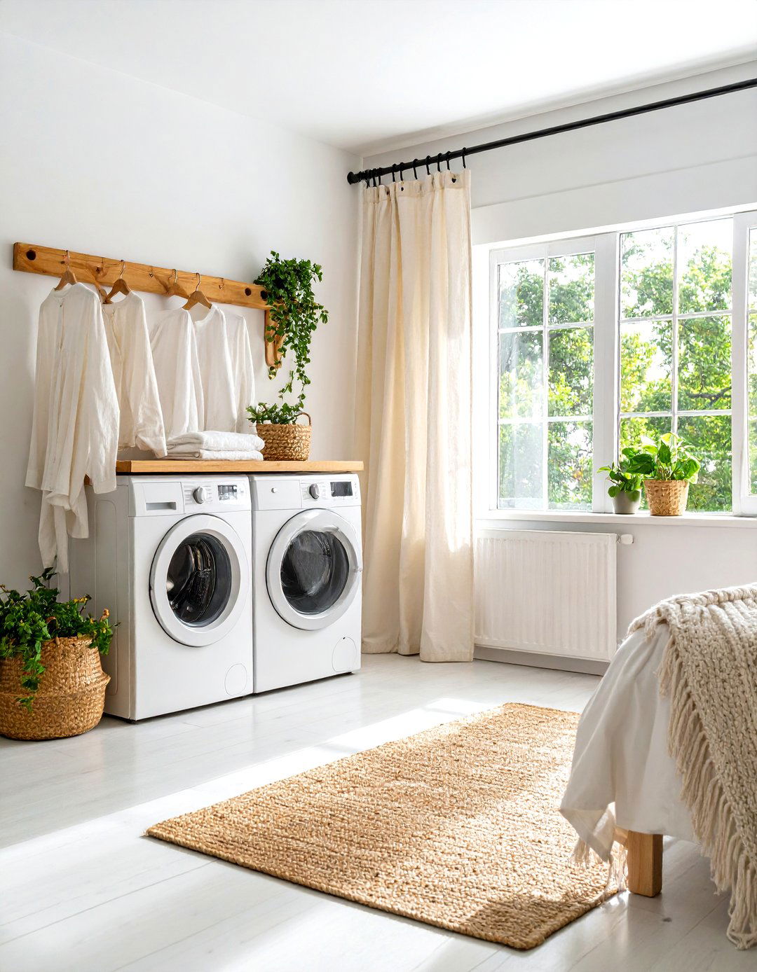 The Fabric Curtain Laundry Door - 30 laundry door ideas