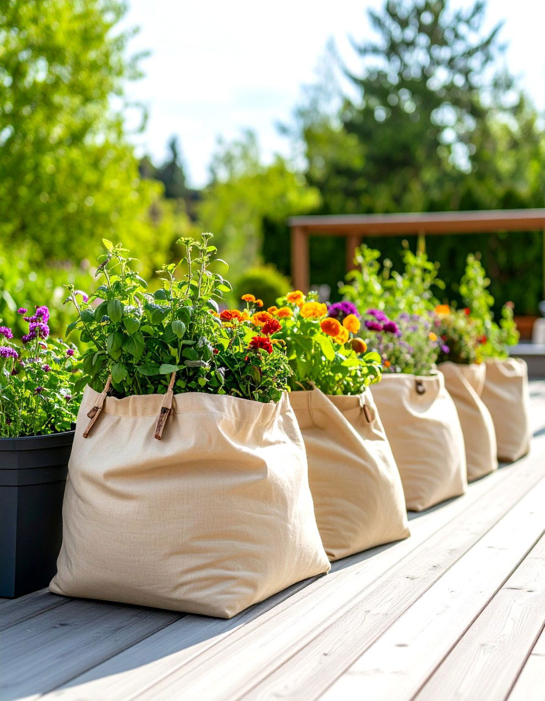 The Fabric Grow Bag Garden - 30 diy raised garden bed ideas