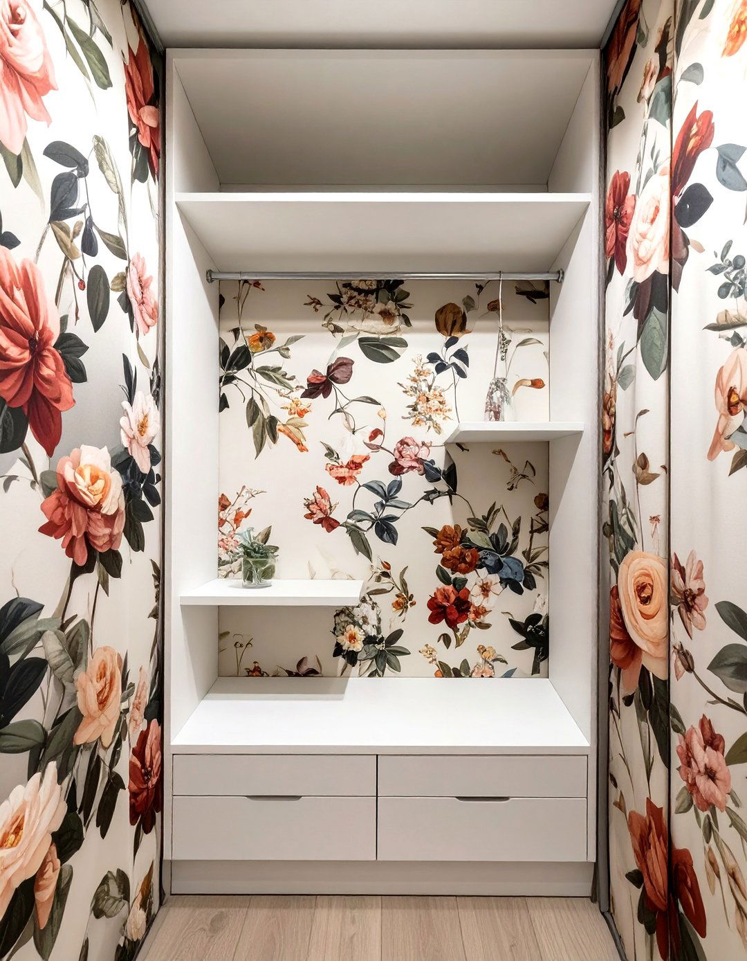 The Fabric Lined Wall Niche Closet - 30 closet ideas small