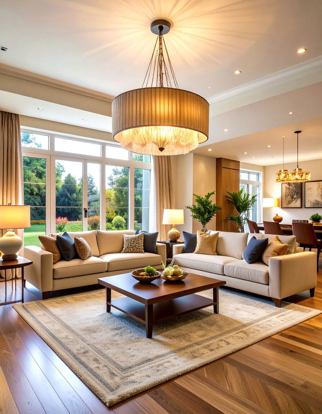 The Fabric Pleated Chandelier - 30 living room chandelier ideas