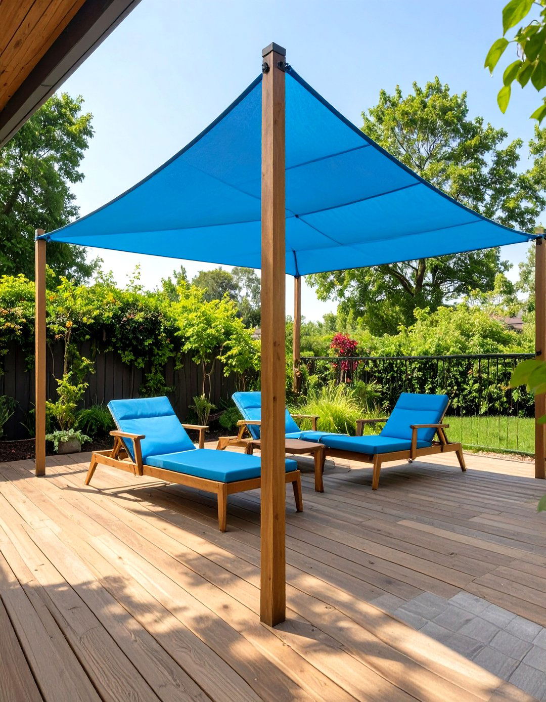 The Fabric Shaded Deck - 30 cheap deck ideas
