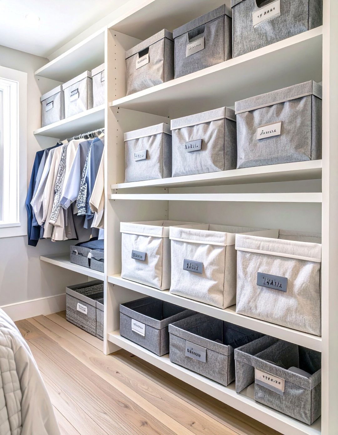 The Fabric Storage Bin System - 30 closet ideas for small spaces