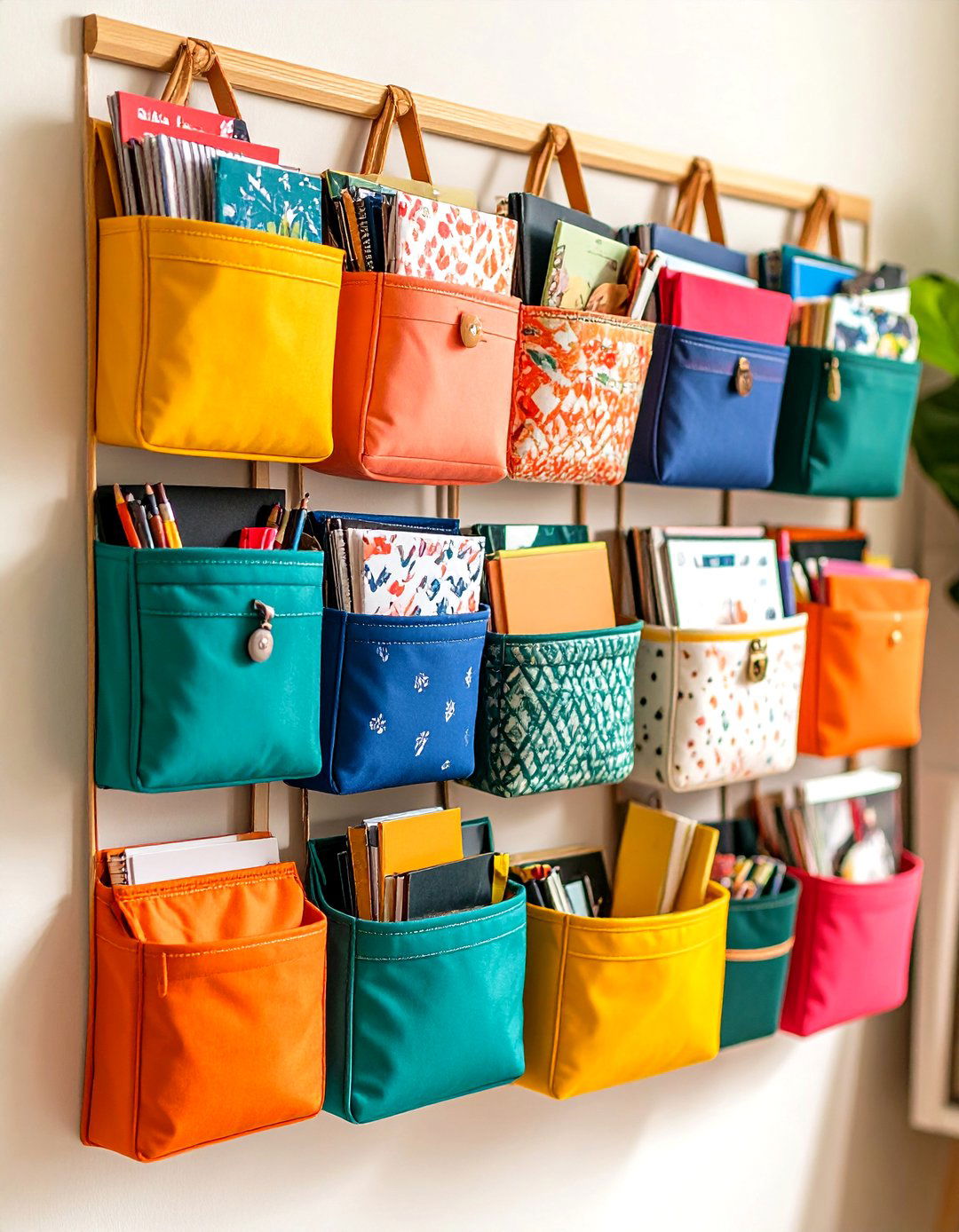 The Fabric Wall Pockets - 30 dorm storage ideas