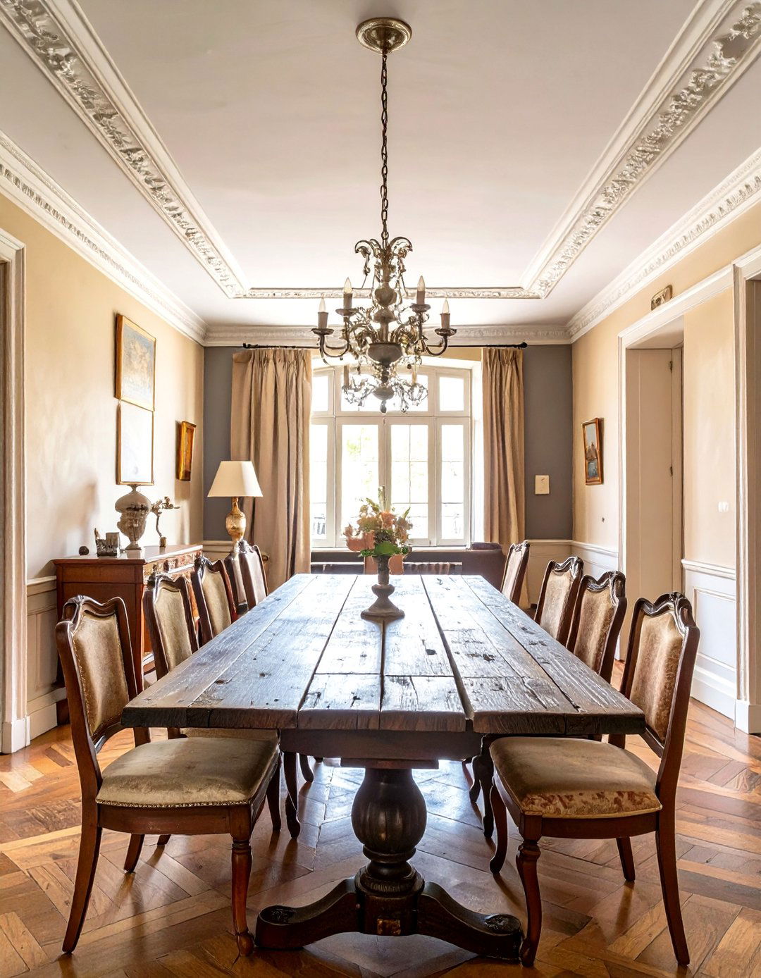 The Faded Grandeur Dining Room - 30 dark academia interior design ideas