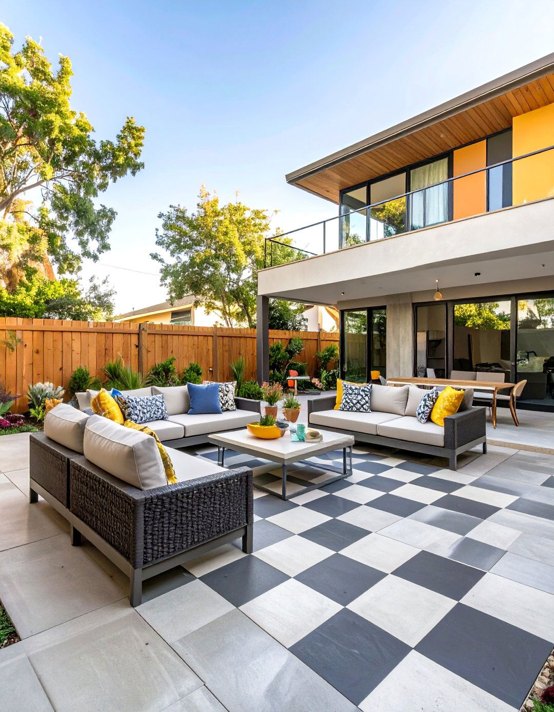 The Family Friendly Concrete Patio with a Play Zone - 30 modern concrete patio ideas