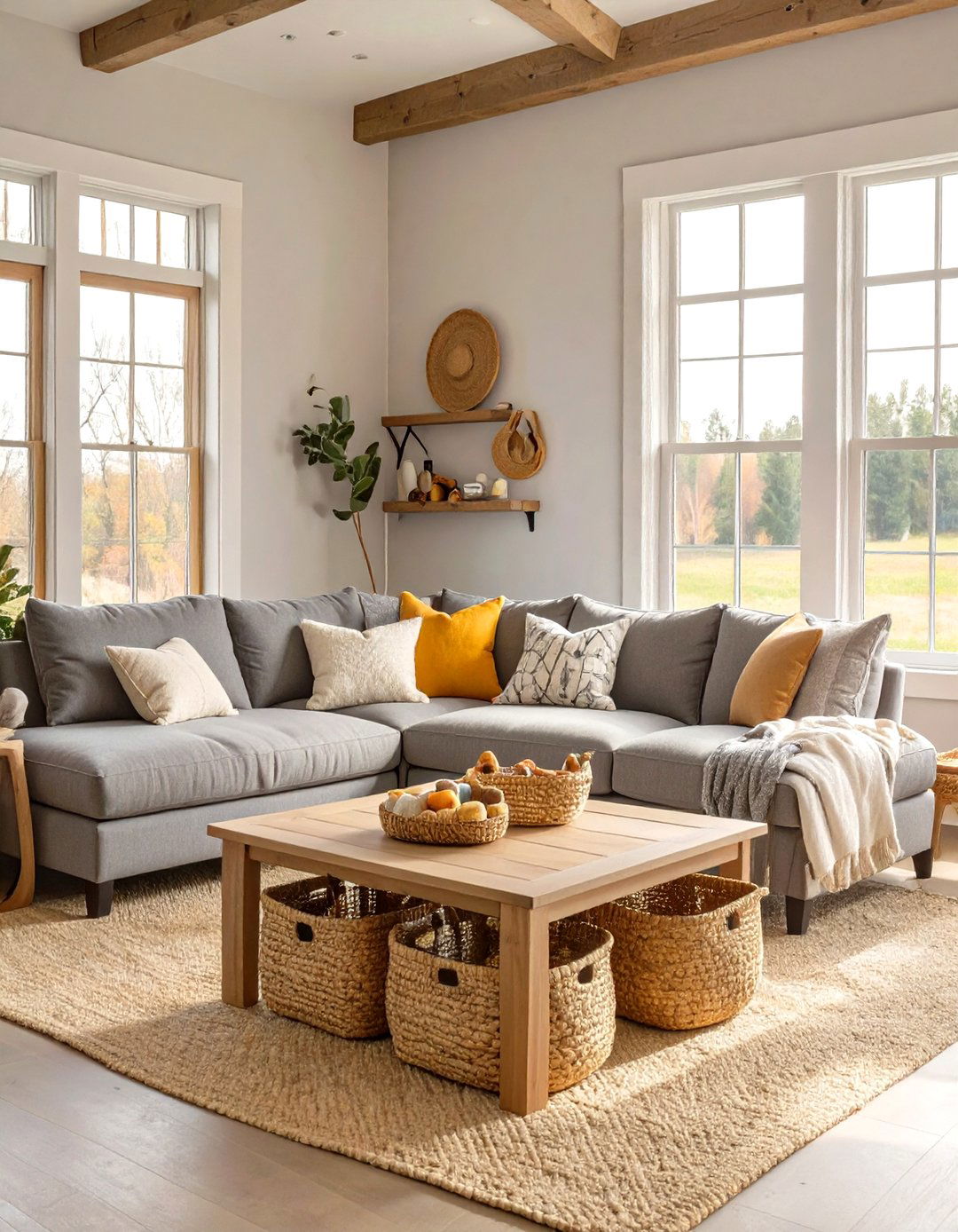 The Family Friendly Farmhouse Layout - 30 modern farmhouse living room ideas