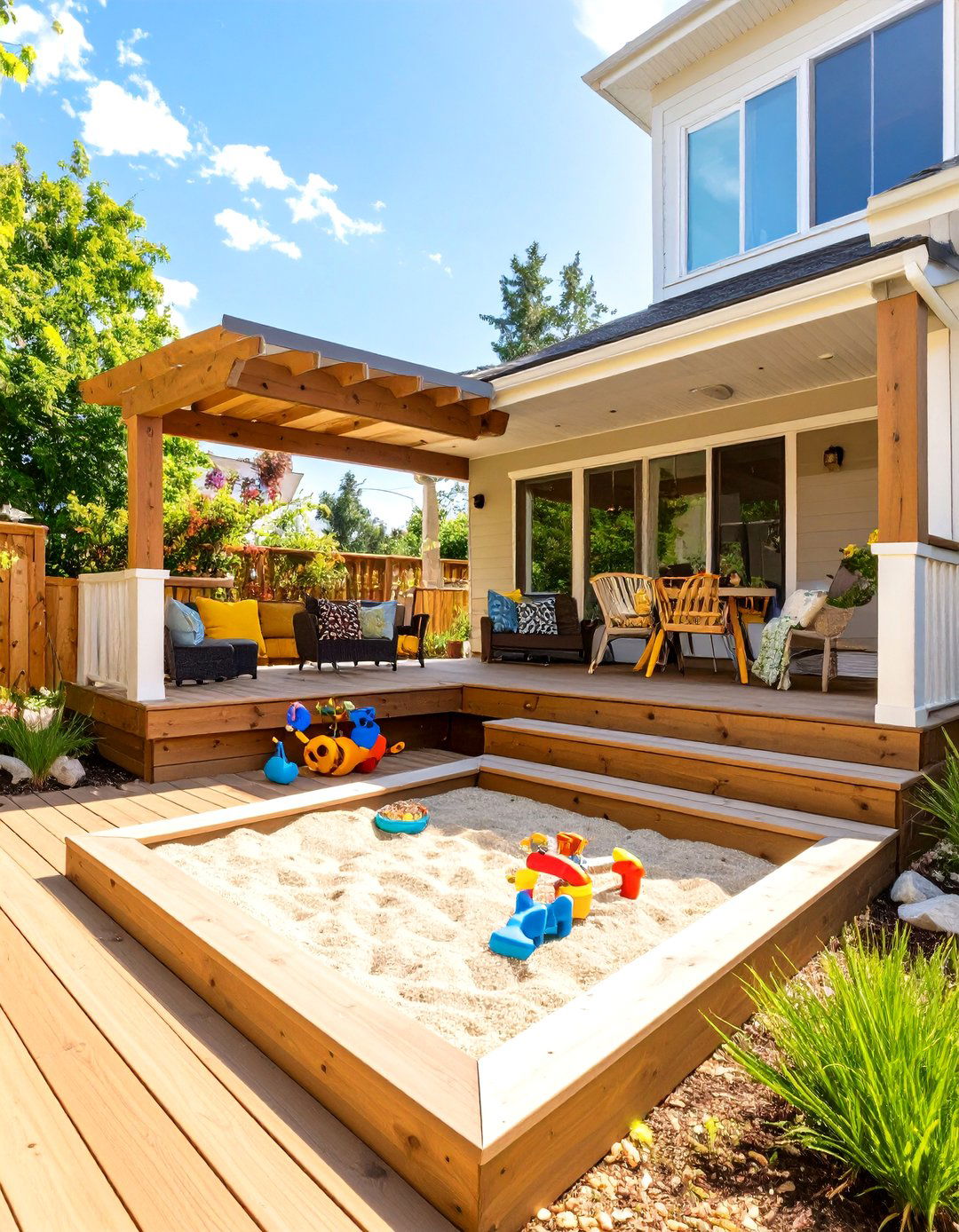 The Family Friendly Fun Zone Deck - 30 backyard 2 level deck designs