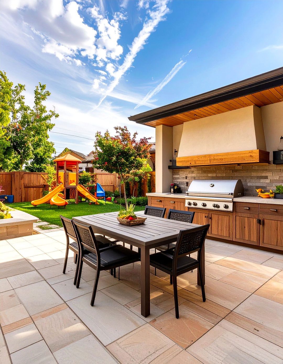 The Family Friendly Outdoor Kitchen and Play Zone - 30 ai outdoor kitchen design ideas