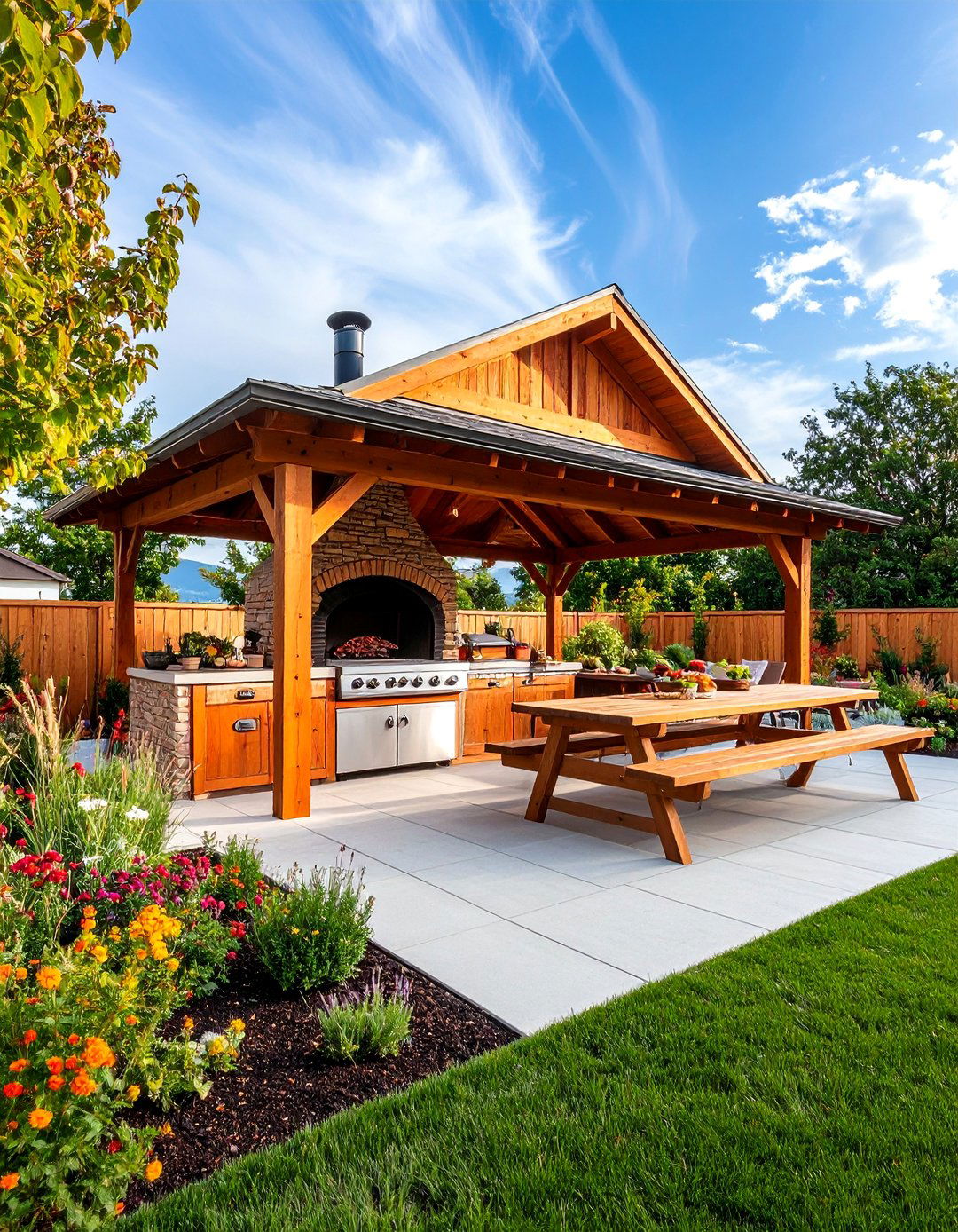 The Family Friendly Pizza Party Pavilion - 30 backyard covered outdoor kitchen ideas