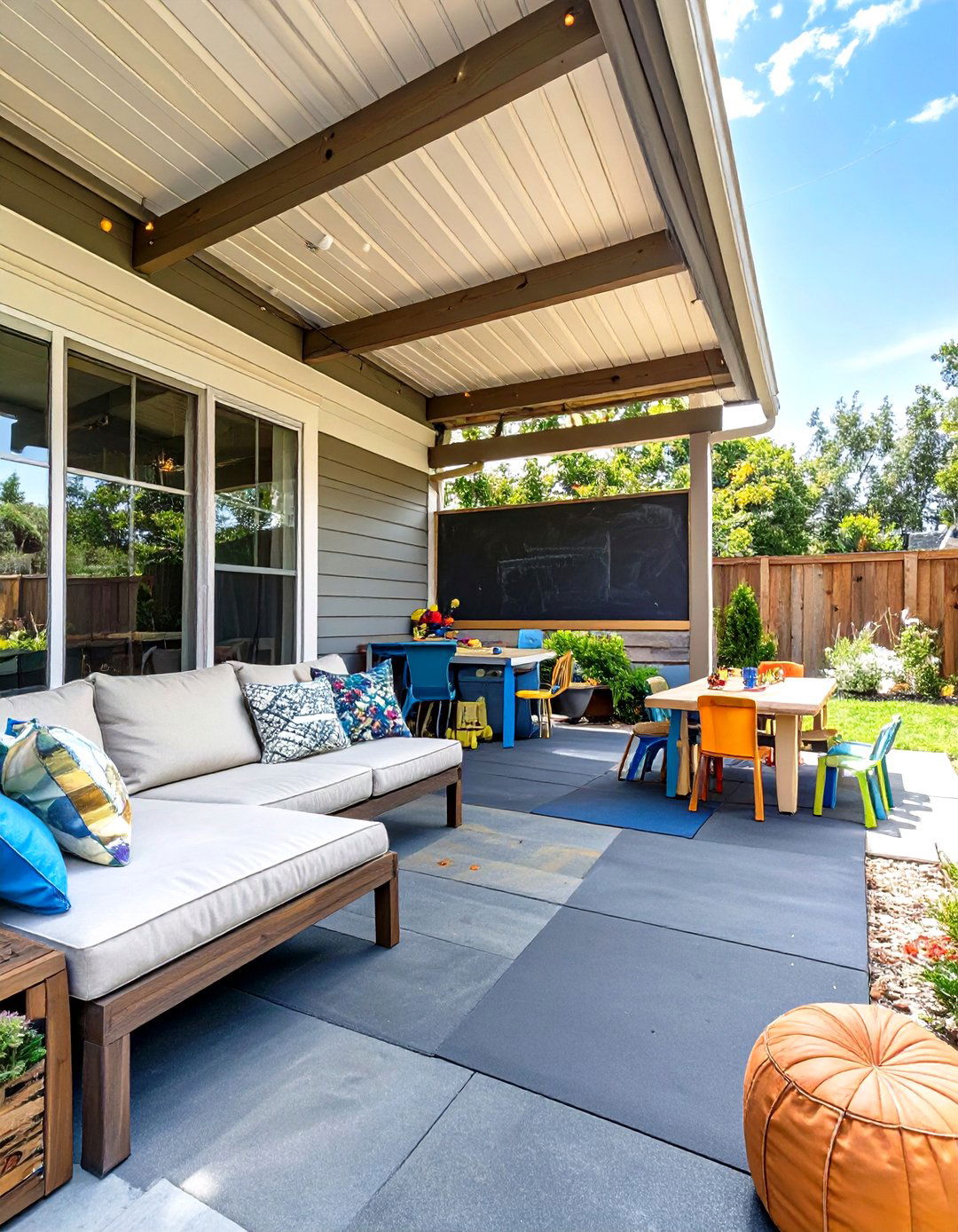 The Family Friendly Play Zone Patio - 30 covered patio backyard patio ideas