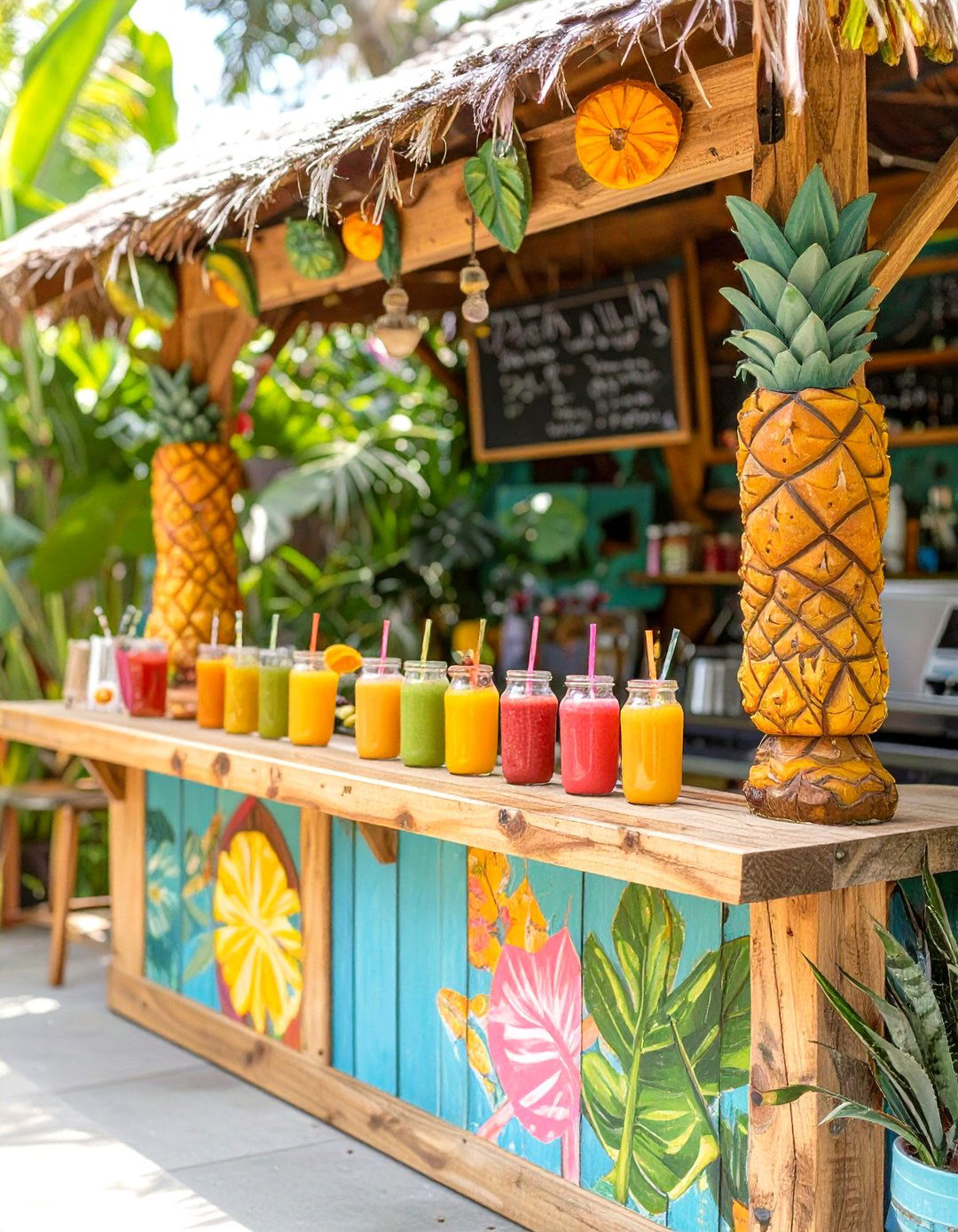 The Family Friendly Tiki Juice Bar - 30 backyard tiki bar ideas