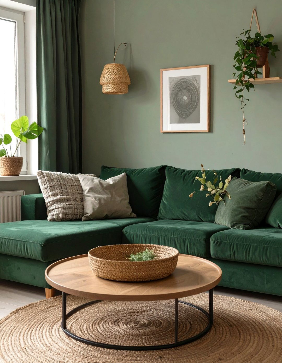 The Family Friendly and Functional Living Room - 30 dark green sofa living room ideas