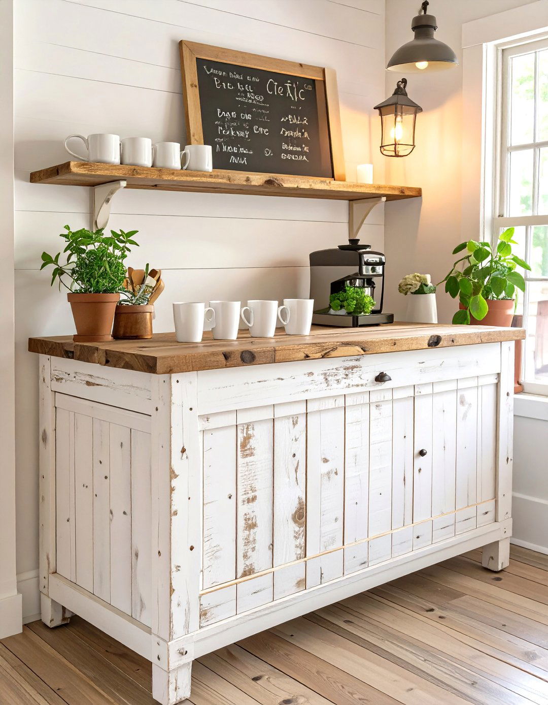 The Farmhouse Charm Kitchen Coffee Nook - 30 coffee bar ideas for kitchen