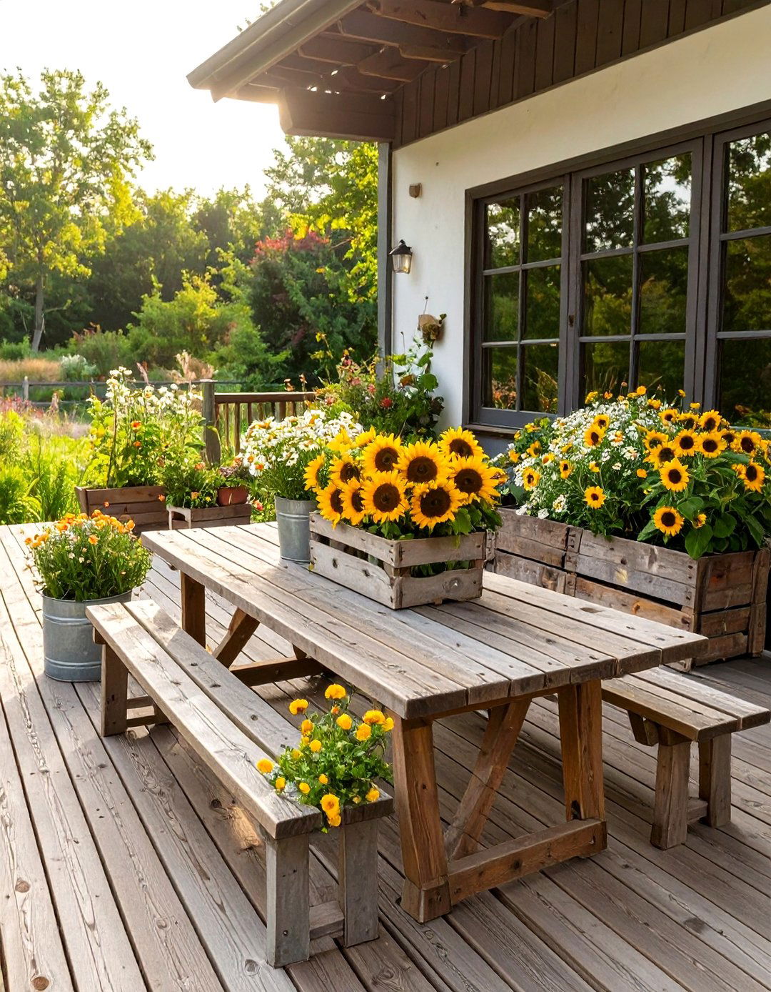 The Farmhouse Country Deck Garden - 30 deck garden ideas