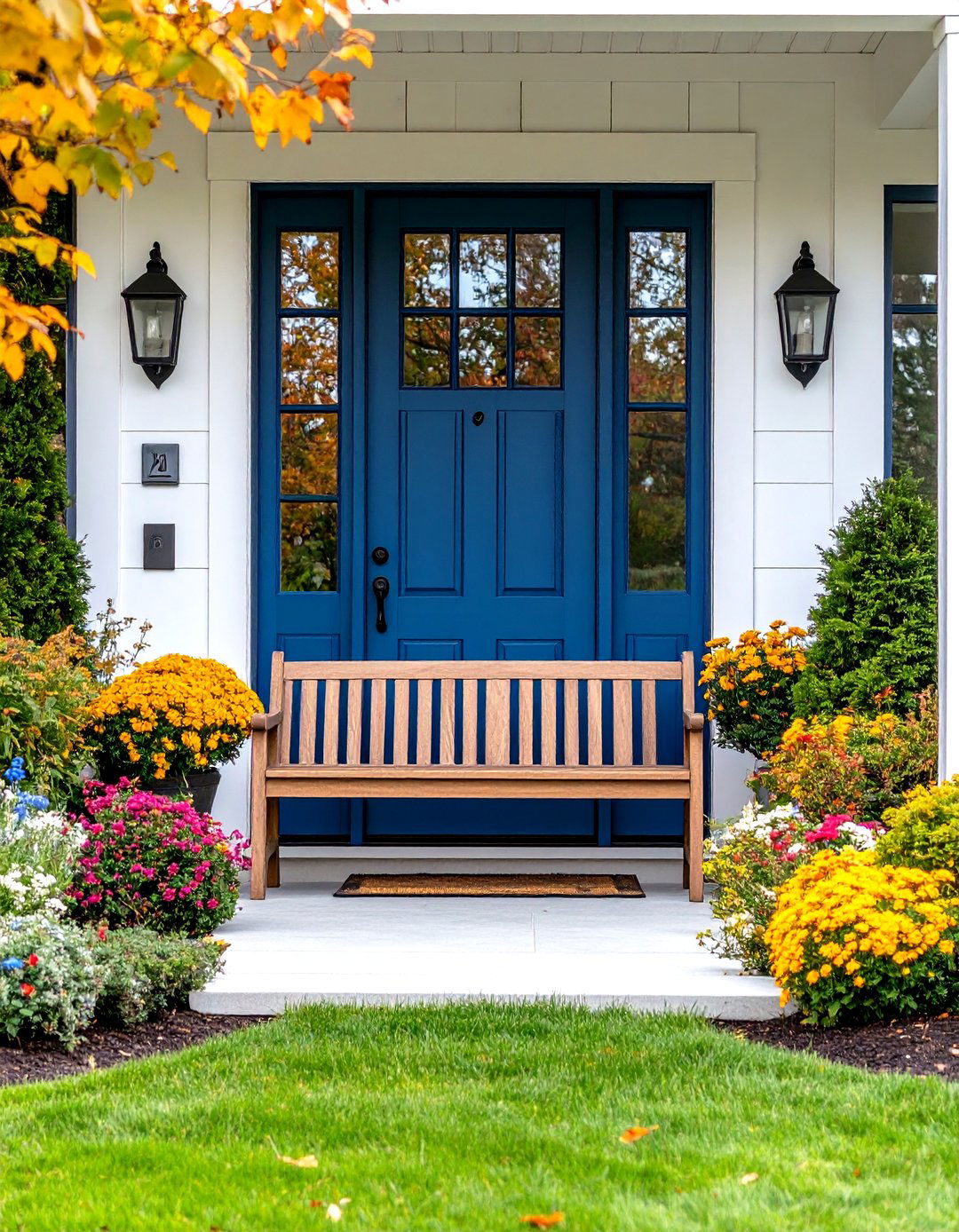 The Farmhouse Entryway with a Statement Door - 30 farm house design ideas