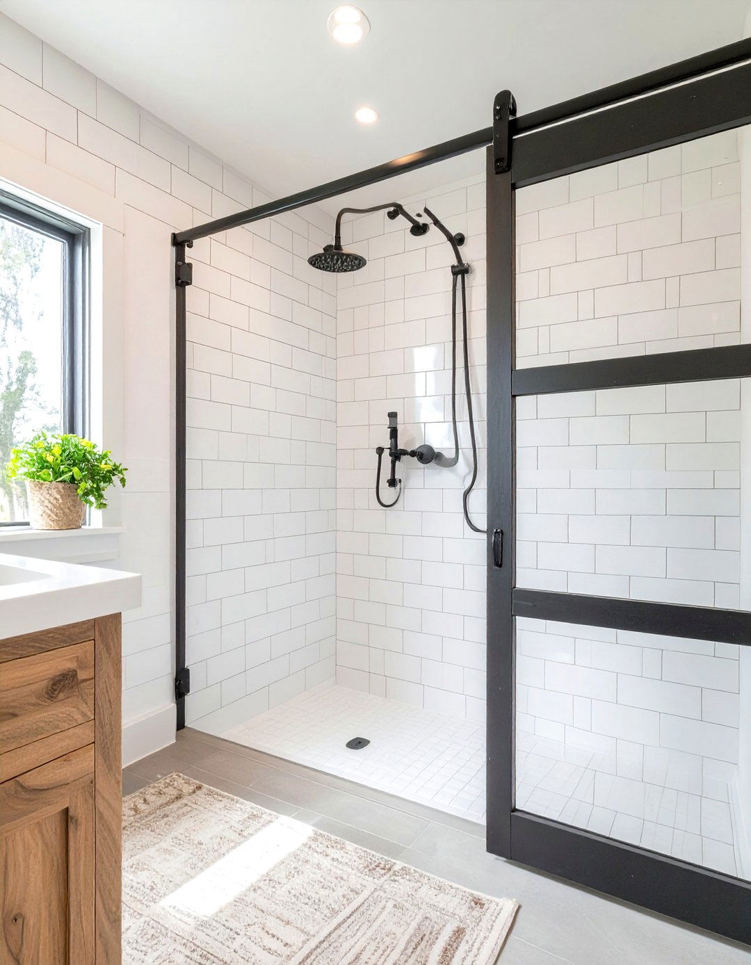 The Farmhouse Inspired Shower - 30 master shower ideas