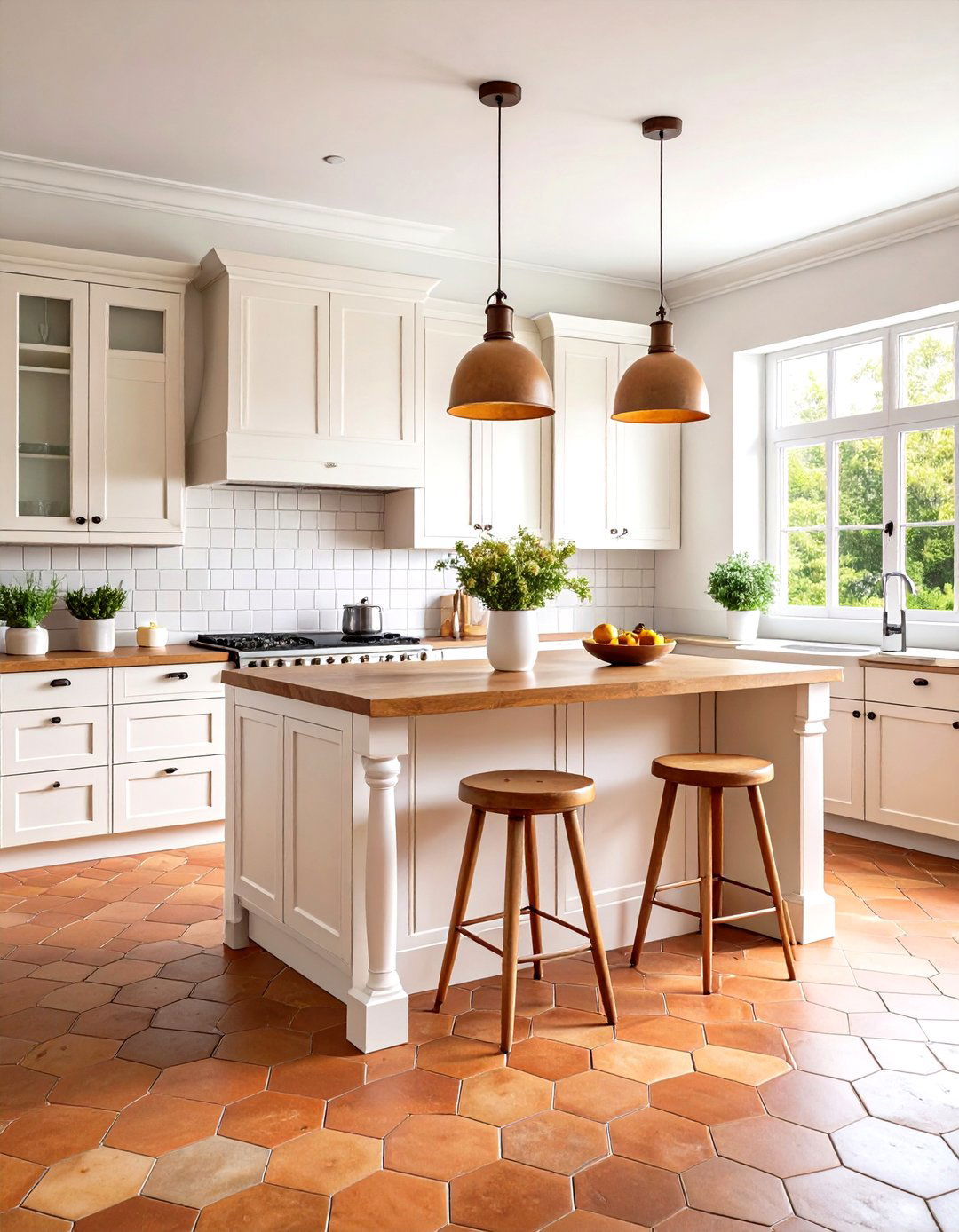 The Farmhouse Kitchen with Terracotta Tiles - 30 kitchen tile ideas