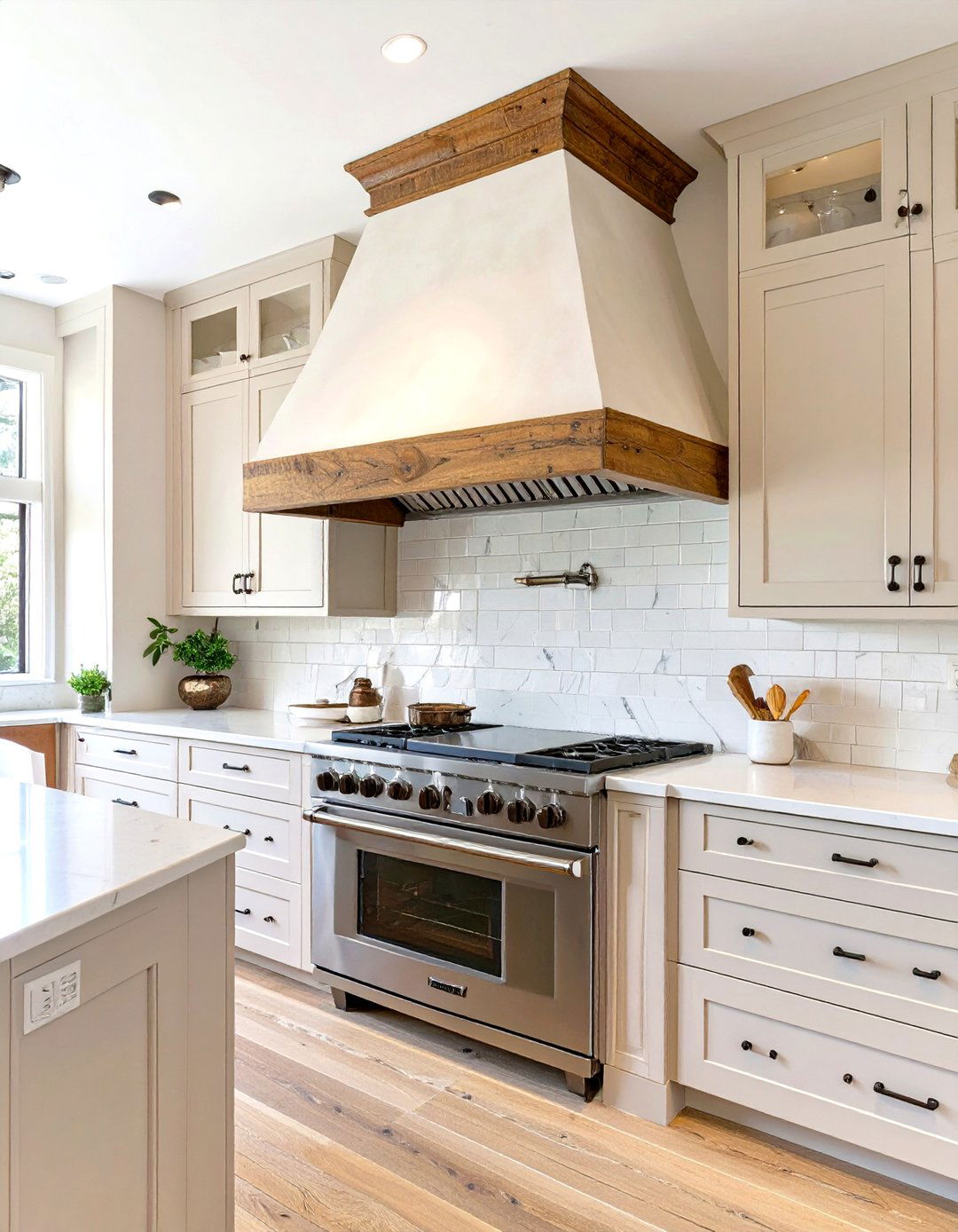 The Farmhouse Kitchen with a Statement Range Hood - 30 modern farmhouse kitchen ideas