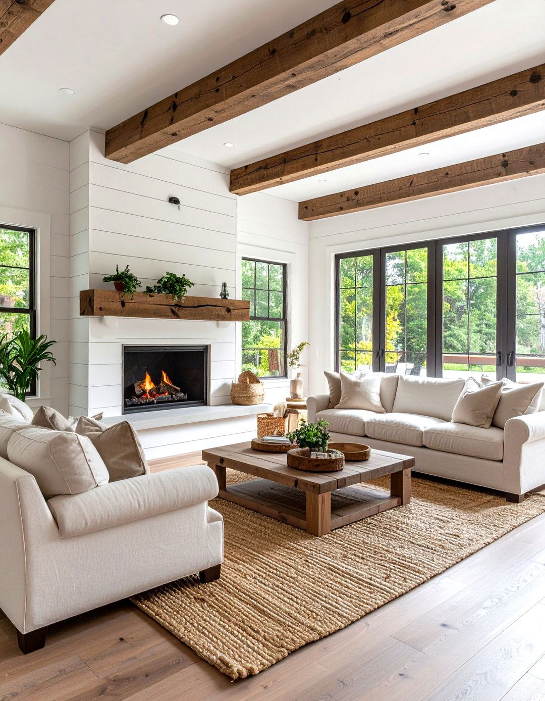 The Farmhouse Living Room Shiplap Fireplace - 30 living room with fireplace ideas