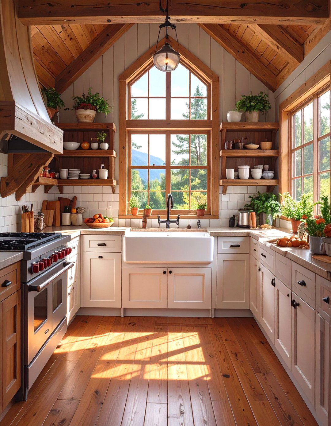 The Farmhouse Modern Log Cabin Kitchen - 30 modern log cabin kitchen ideas