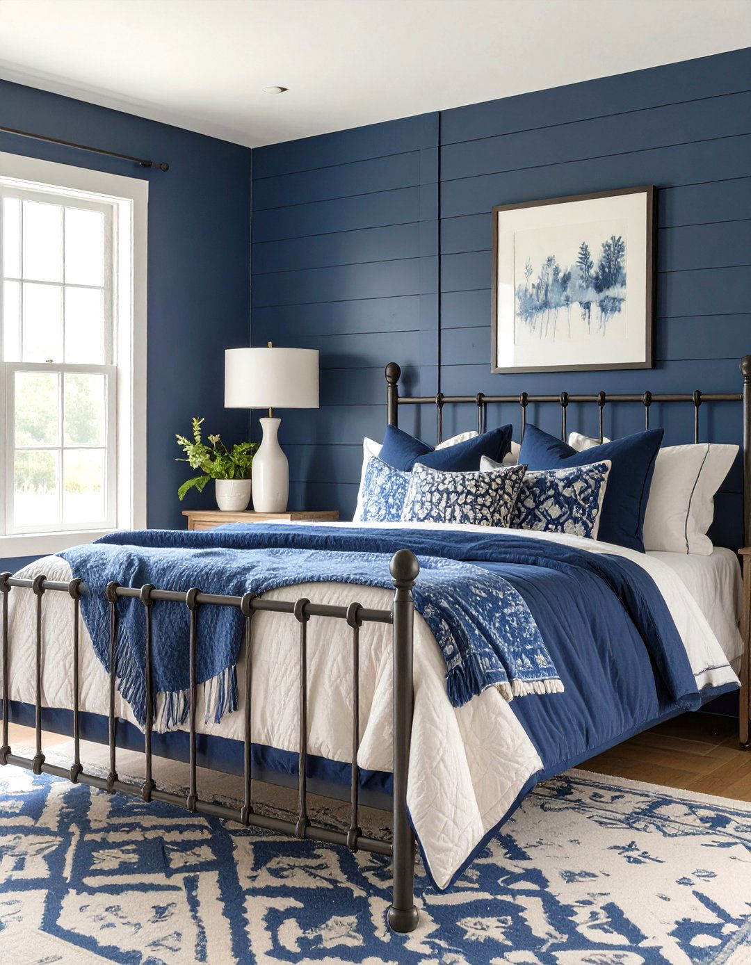 The Farmhouse Navy Bedroom - 30 navy bedroom ideas